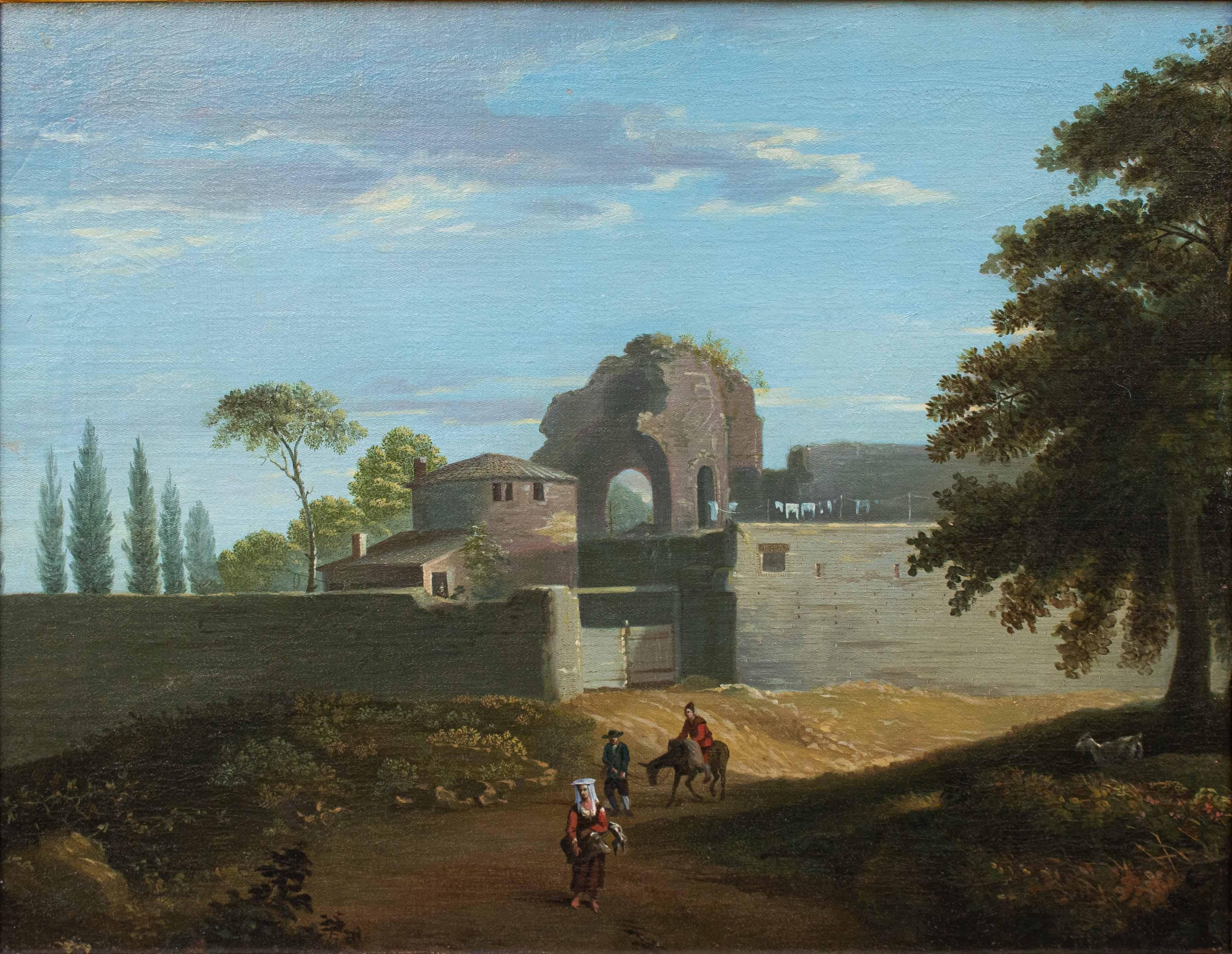 Painter active in Rome in the 18th-19th century.
View of the temple of Minerva Medica
Oil on canvas, 65 x 78 cm - with frame 71.5 x 85 cm

The painting bears a traditional attribution to François Marius Granet (Aix-en-Provence, 1775 - 1849). The