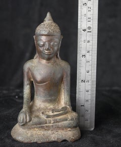 17th-18thC Solid Cast Bronze Cambodian Buddha