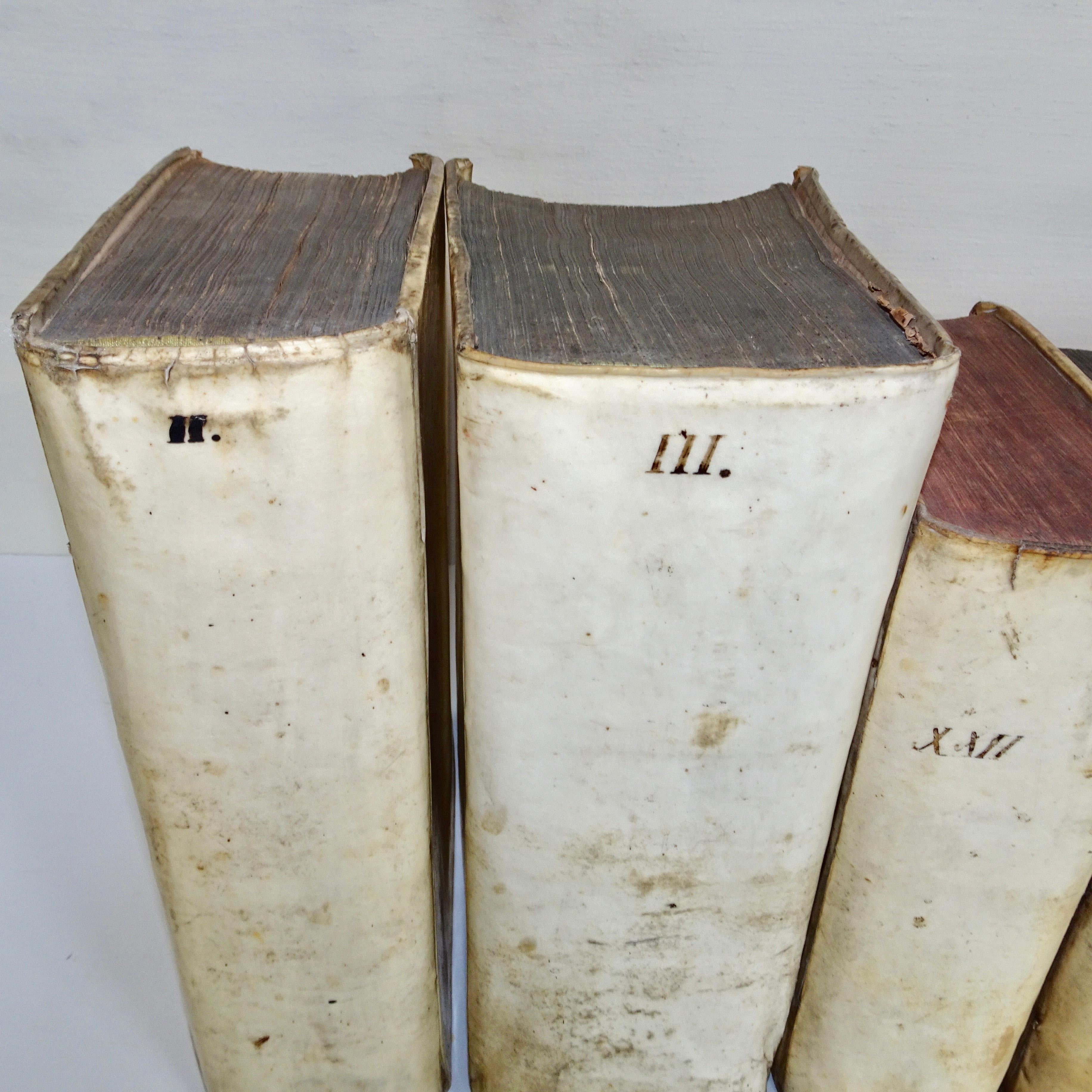 Italian 17th and 18th Century Collection of Eight All Vellum Books  For Sale