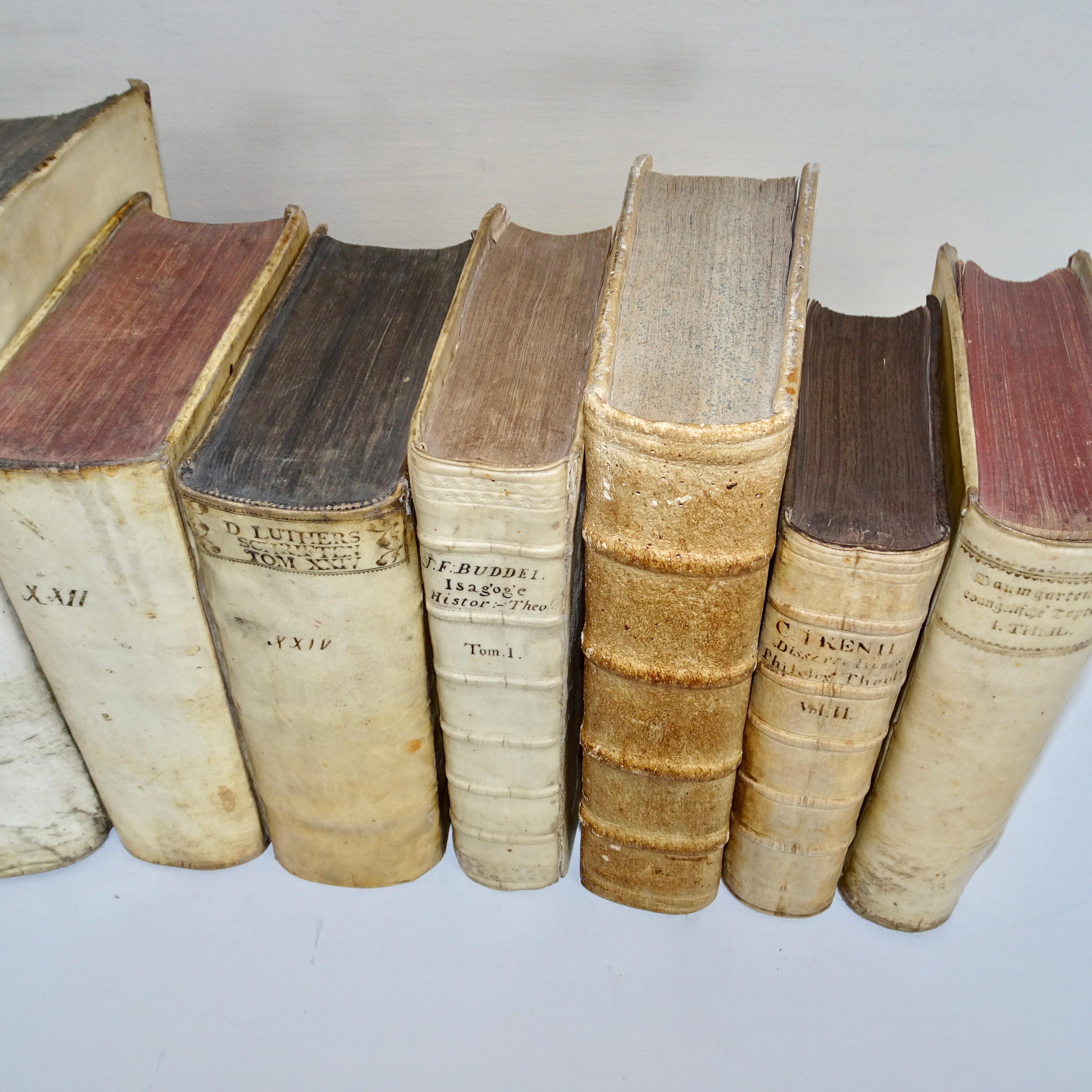 17th and 18th Century Collection of Eight All Vellum Books  In Good Condition For Sale In Nashville, TN