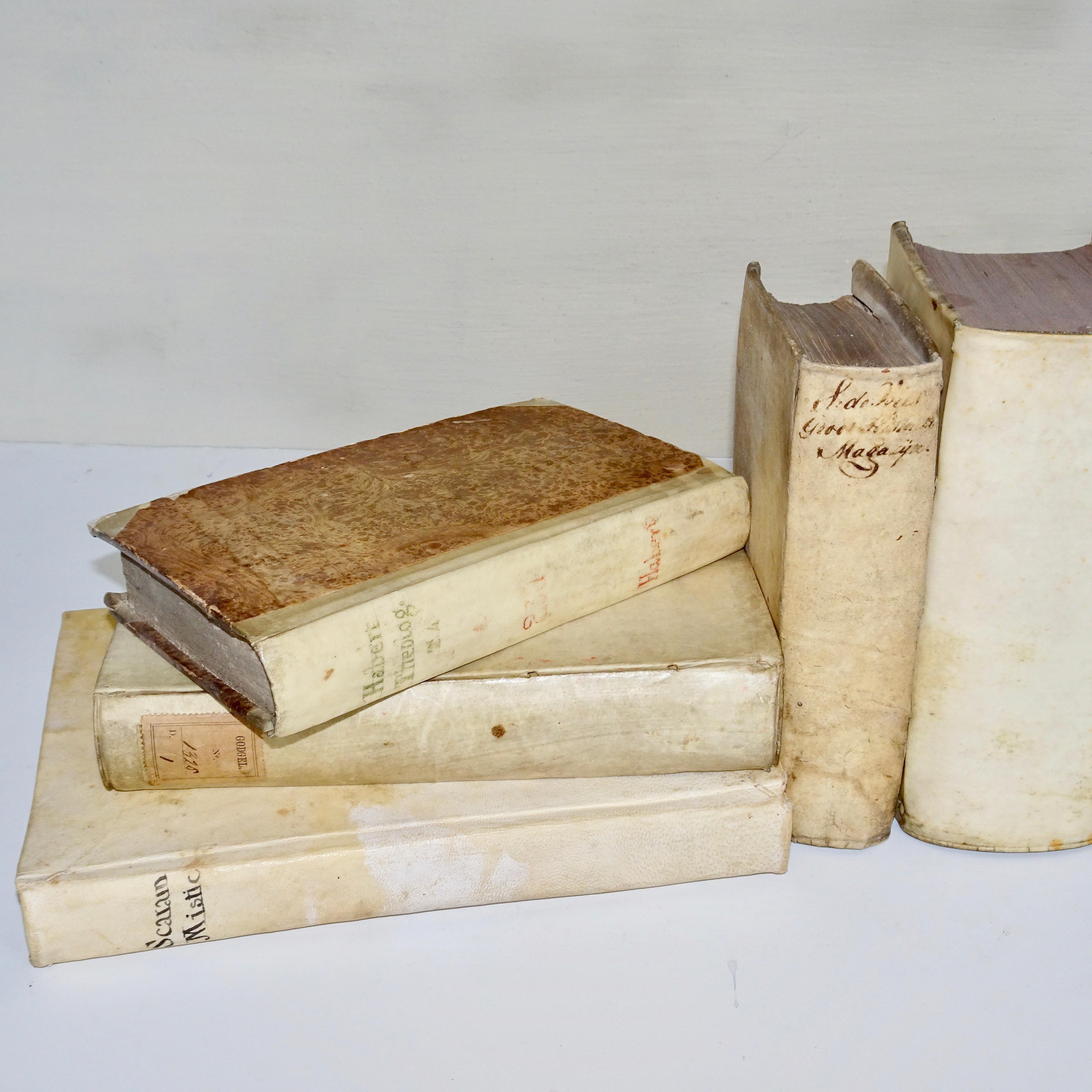 17th and 18th Century Collection of Eight Vellum Books  In Good Condition For Sale In Nashville, TN