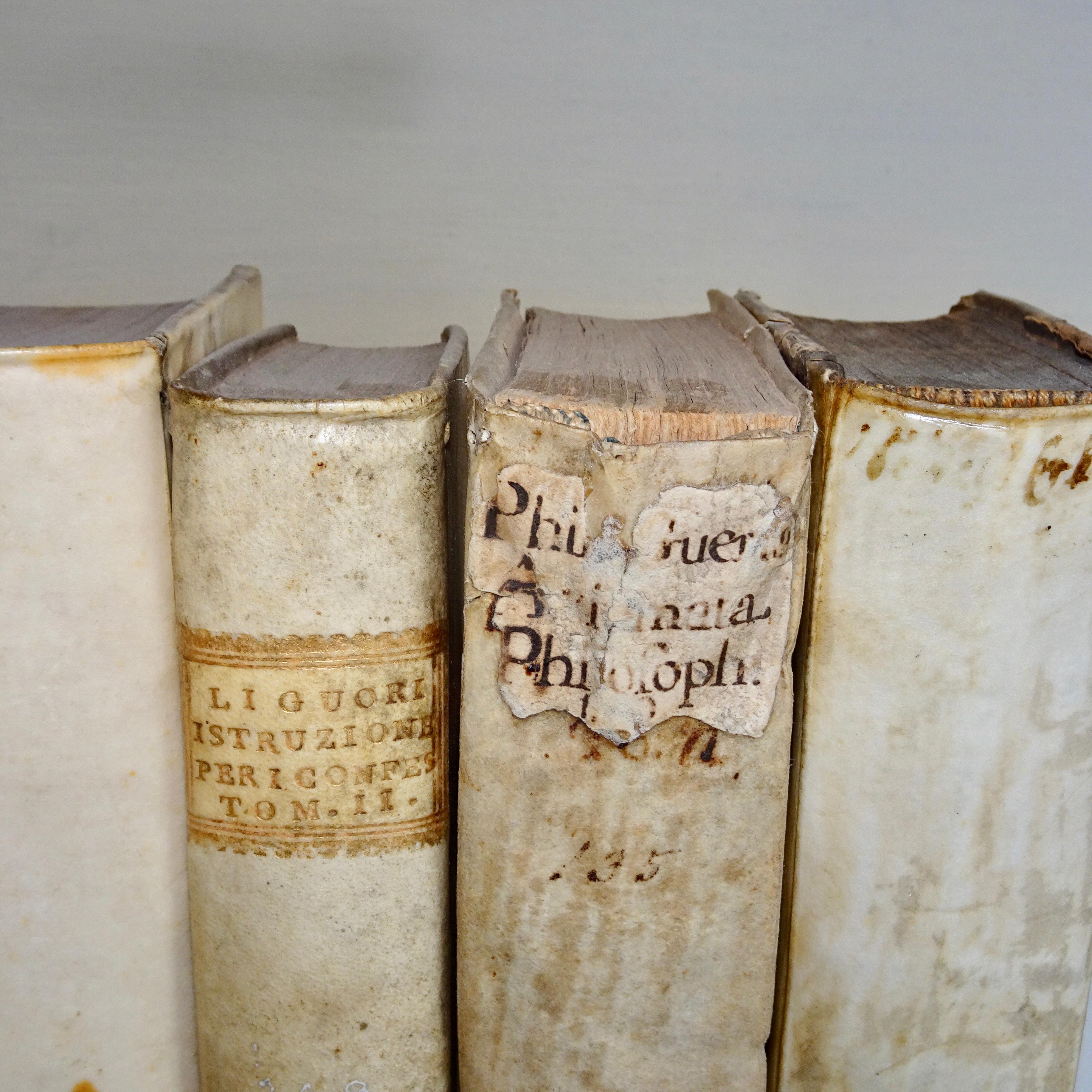 Animal Skin 17th and 18th Century Collection of Eight Vellum Books  For Sale