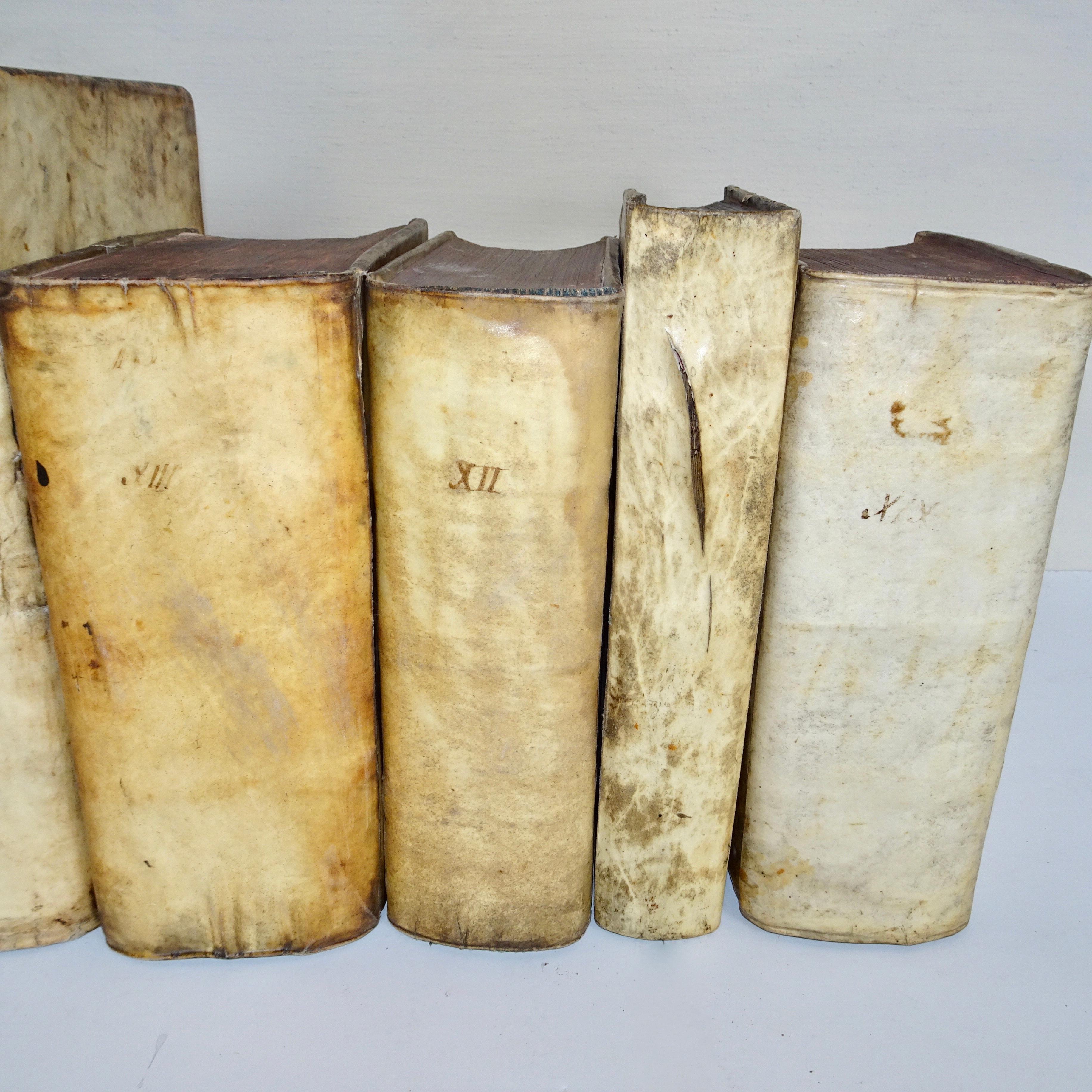 Italian 17th and 18th Century Collection of Six Vellum Books  For Sale