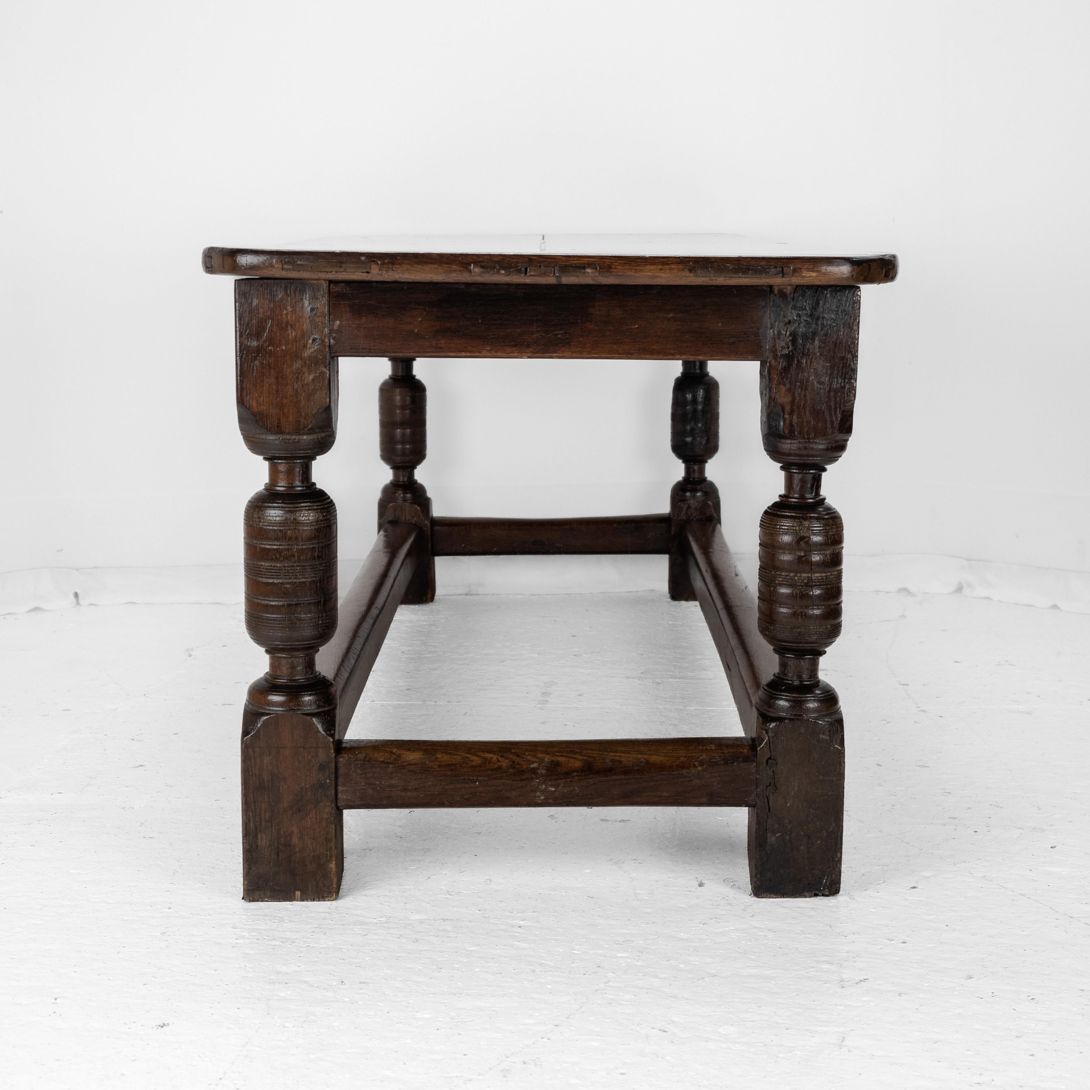 17th Century and Later Oak Refectory Dining Table For Sale 6