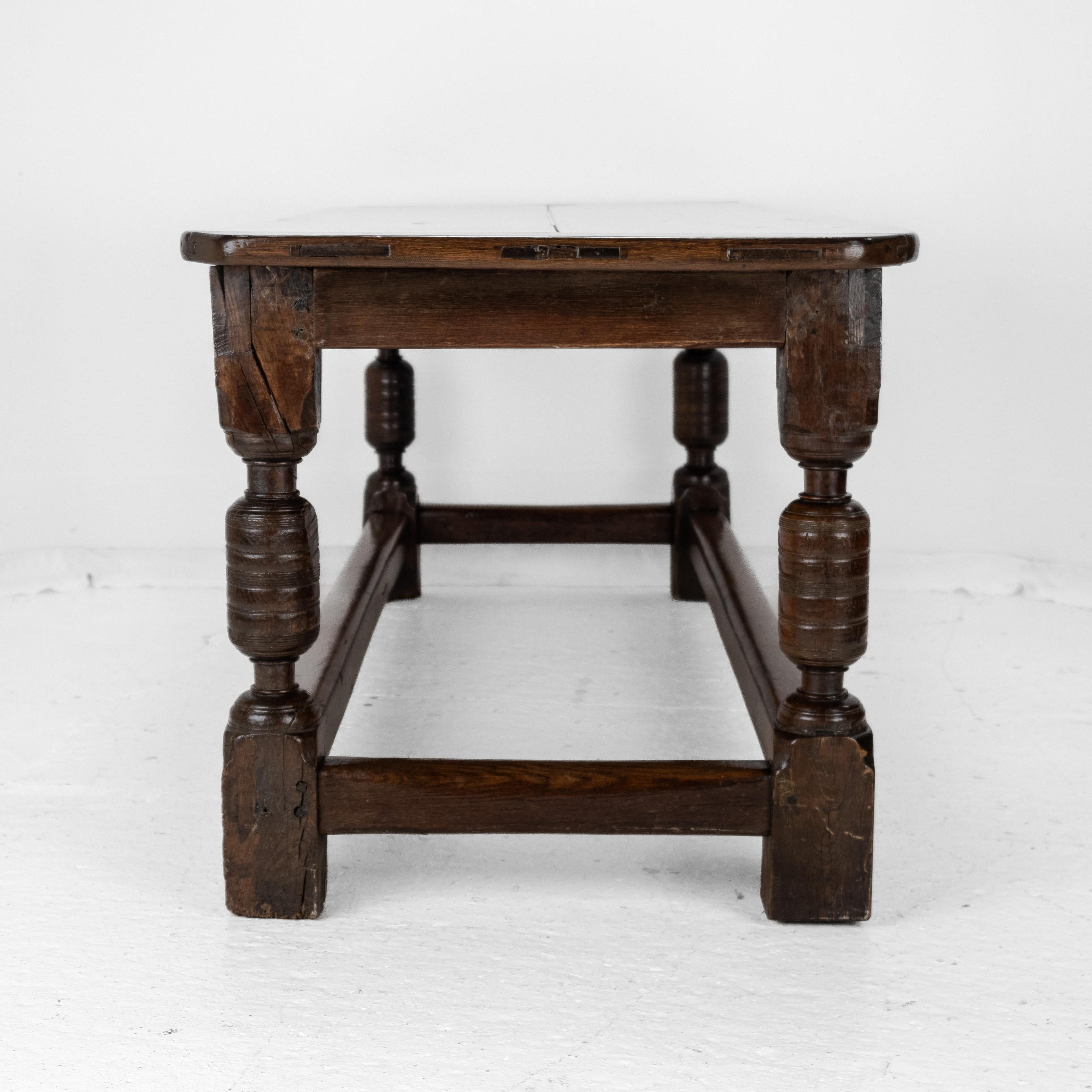 17th Century and Later Oak Refectory Dining Table For Sale 7