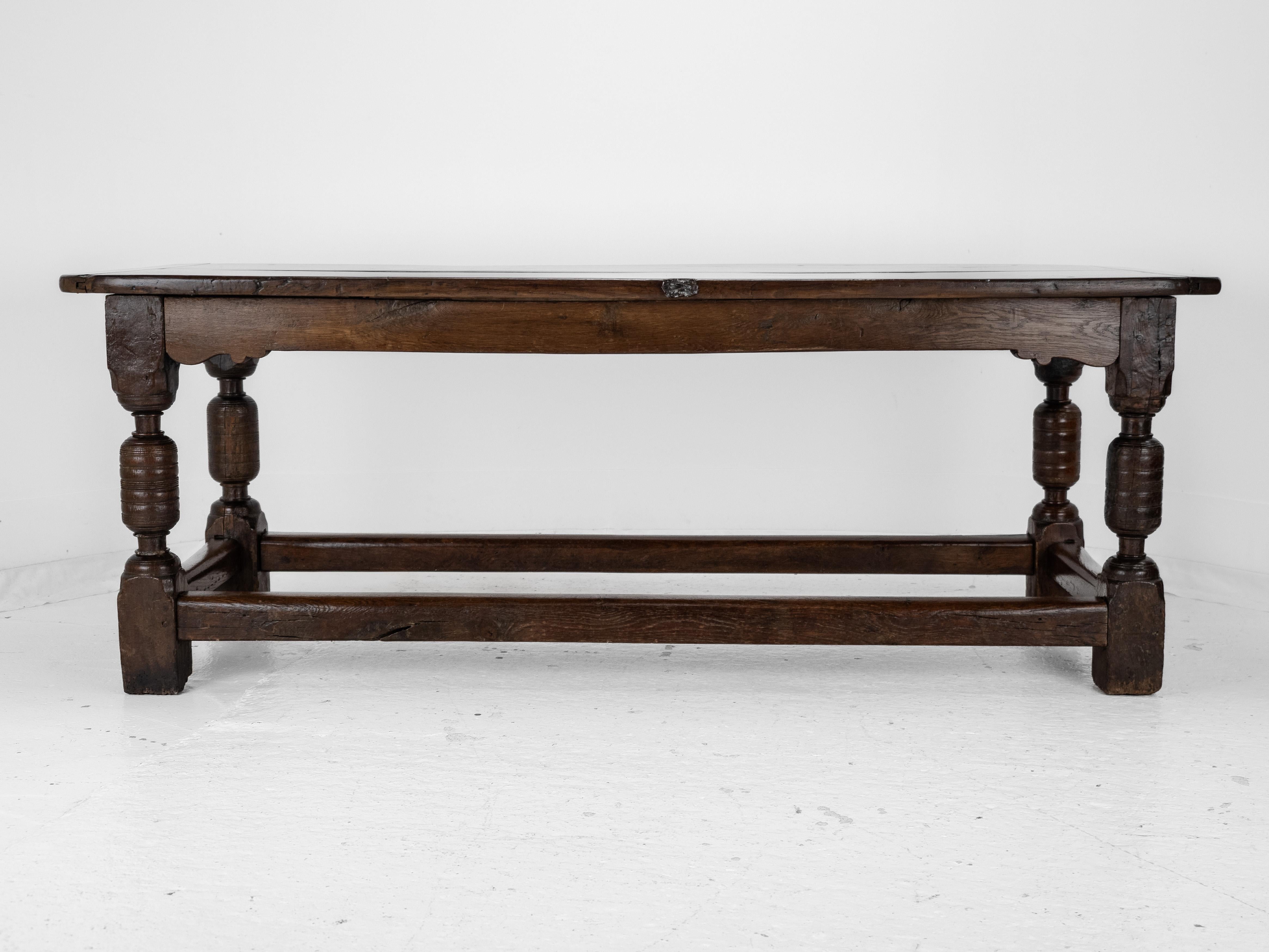 17th Century and Later Oak Refectory Dining Table For Sale 8
