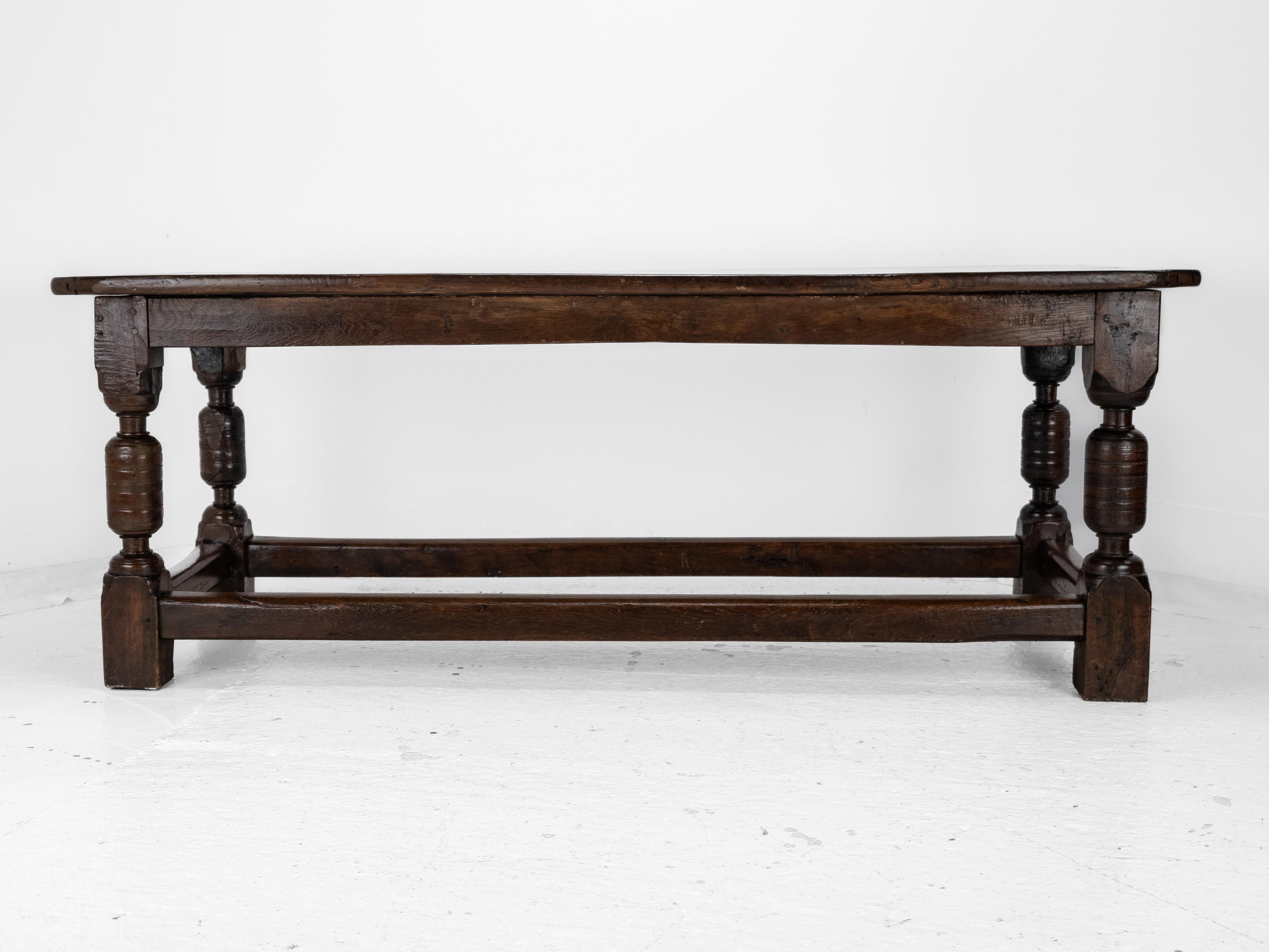 17th Century and Later Oak Refectory Dining Table For Sale 9