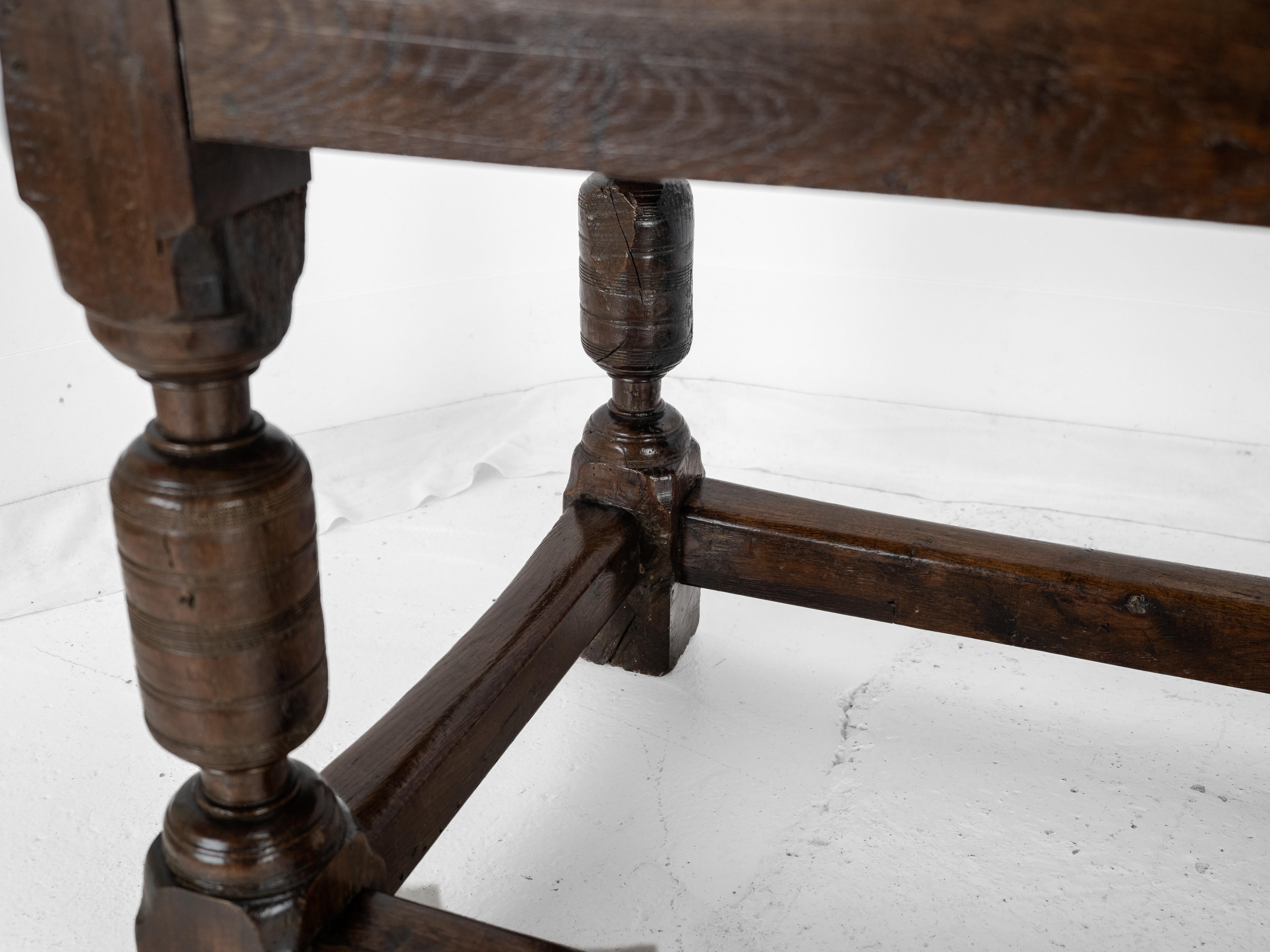 17th Century and Later Oak Refectory Dining Table For Sale 12