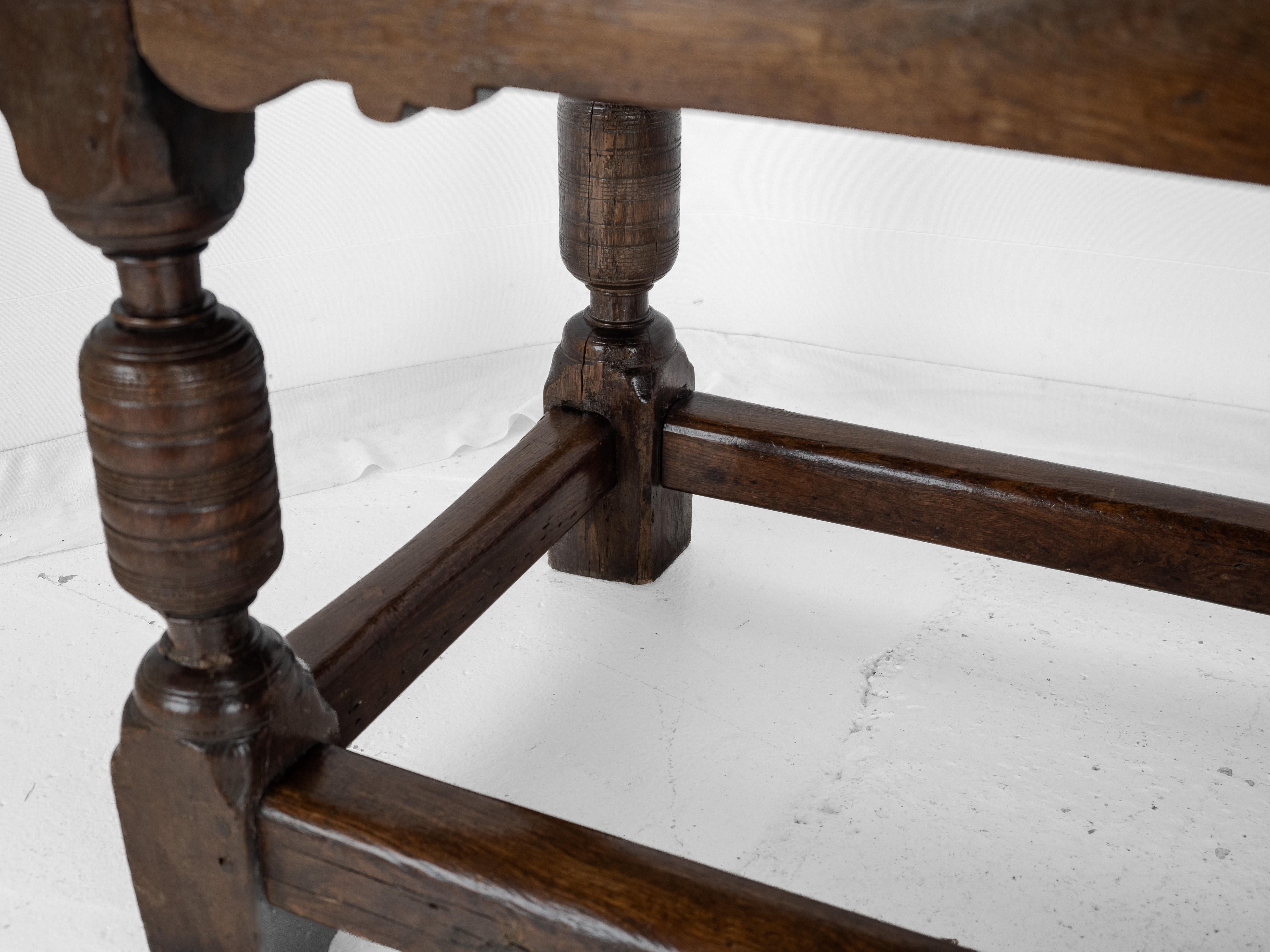 17th Century and Later Oak Refectory Dining Table For Sale 14