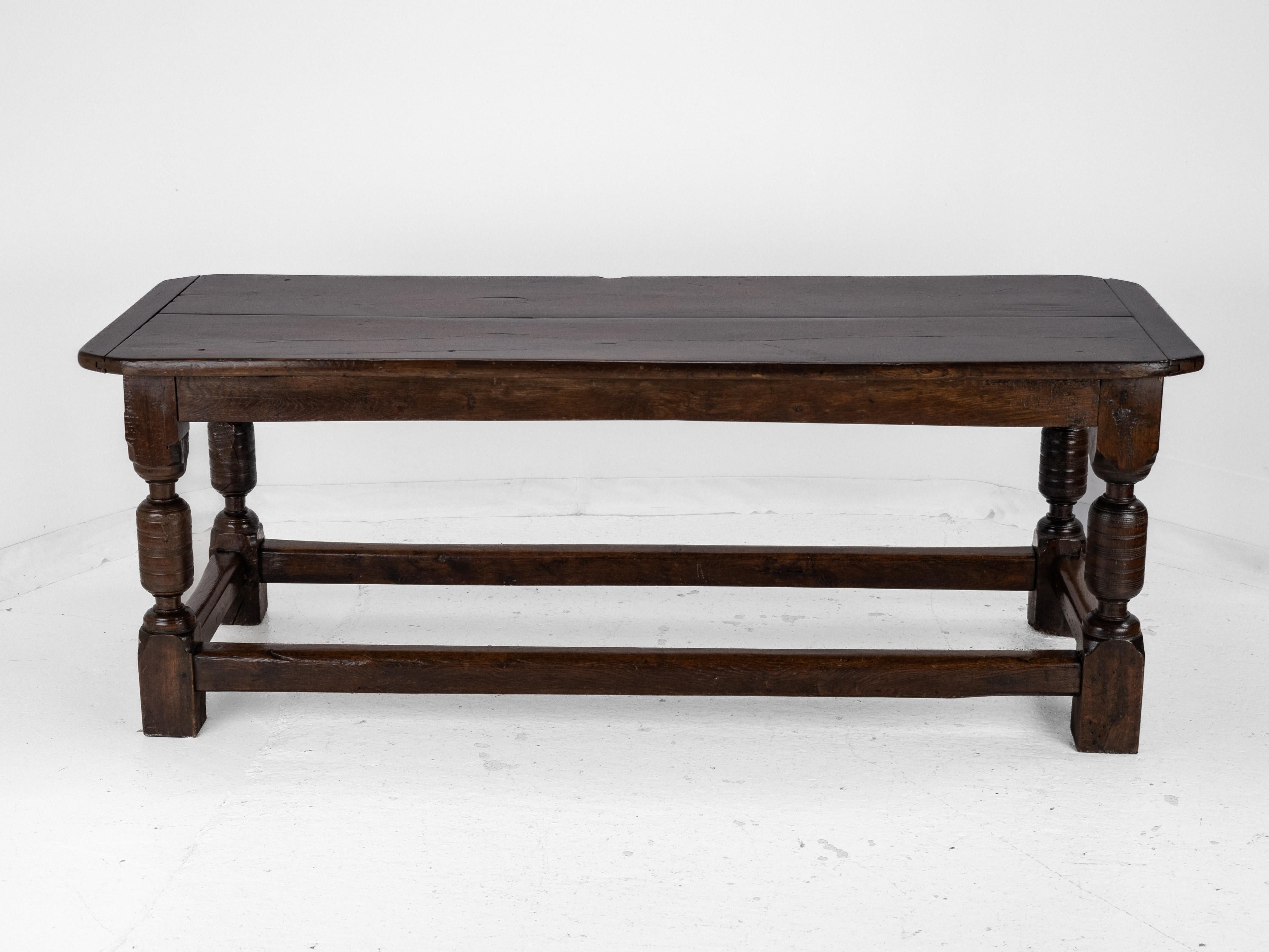 Country 17th Century and Later Oak Refectory Dining Table For Sale