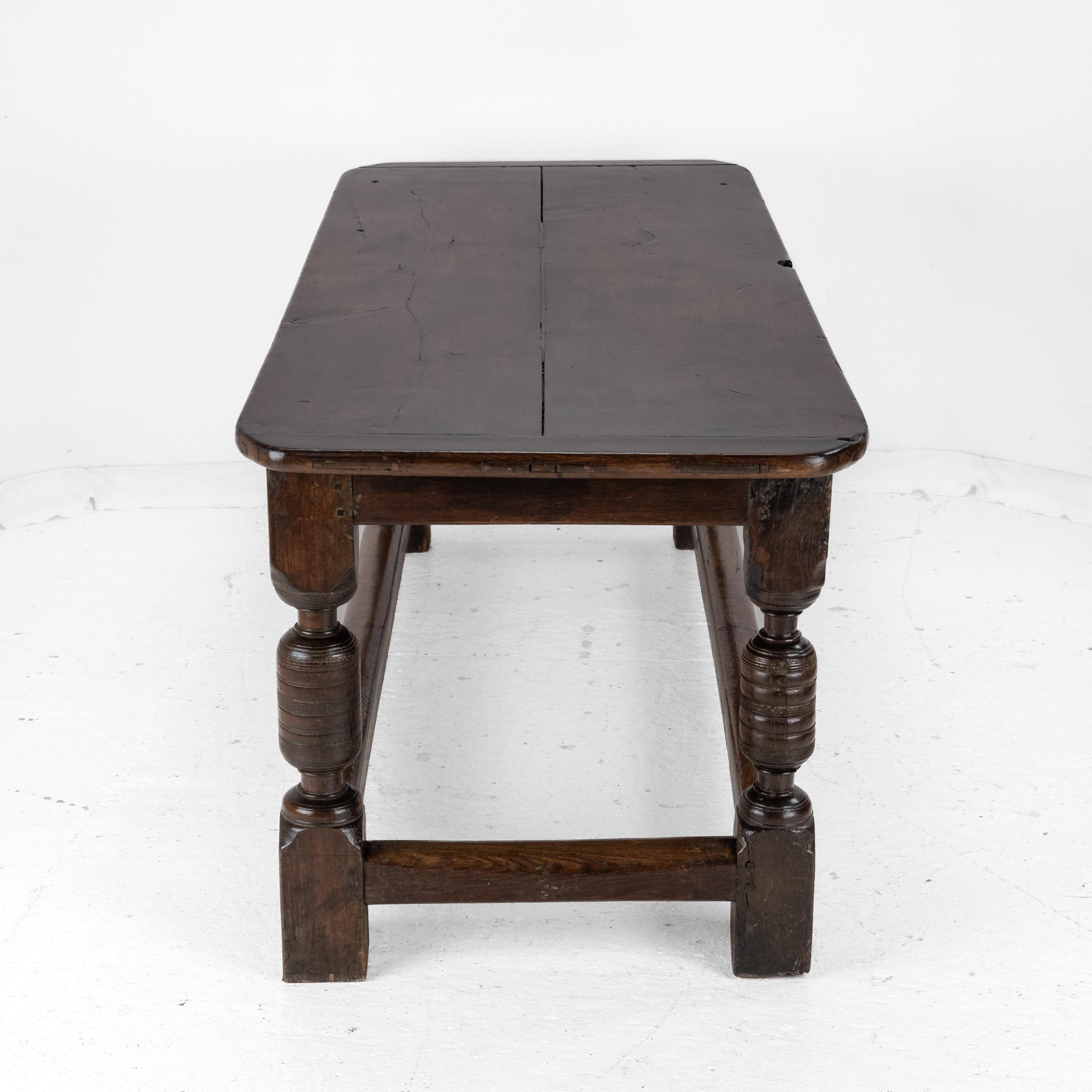 18th Century and Earlier 17th Century and Later Oak Refectory Dining Table For Sale