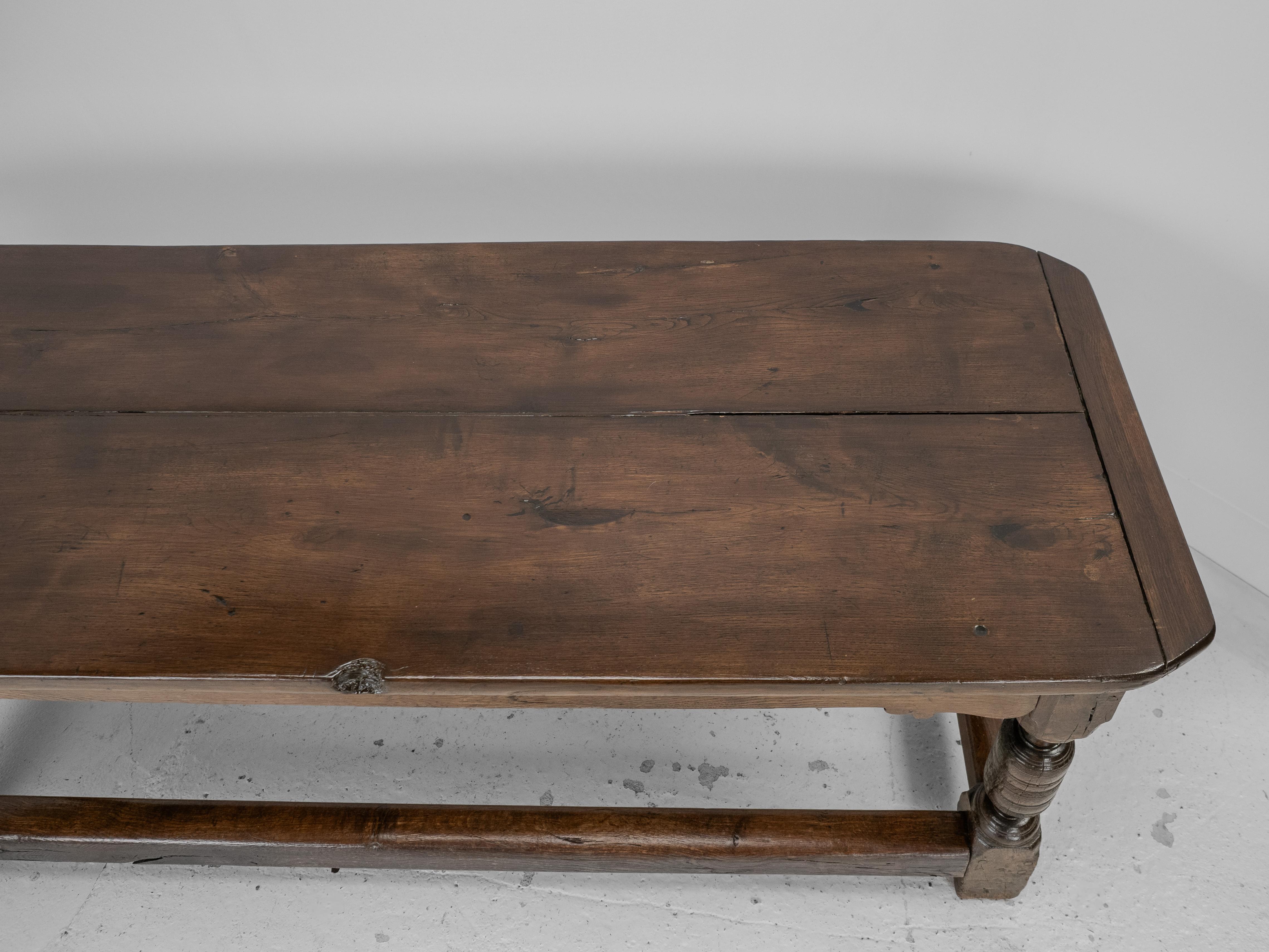 Quercia 17th and 18th Century Oak Refectory Dining Table (Carolean, Jacobean, Georgian) in vendita