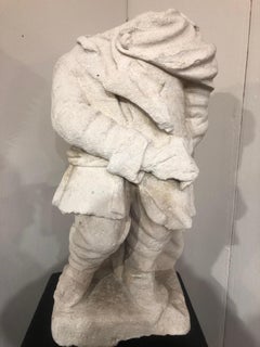 17th Antique Small Sculpture Representing a Dwarf Flag