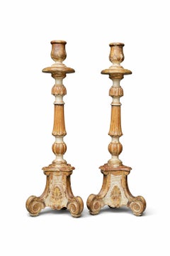 17th Architectural altar-scale Spanish Colonial Baroque Candlesticks