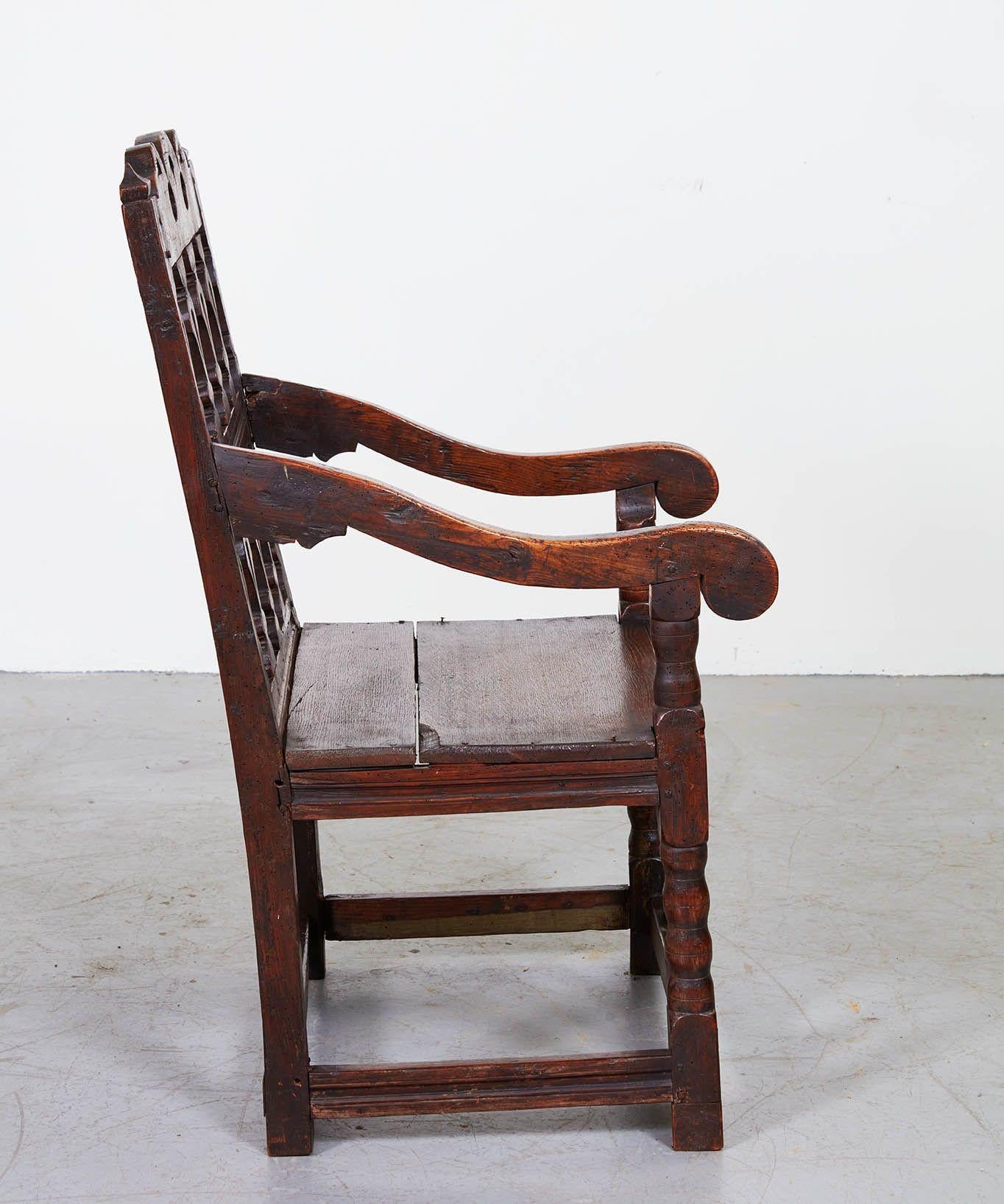 English 17th c. Abbot's Chair For Sale