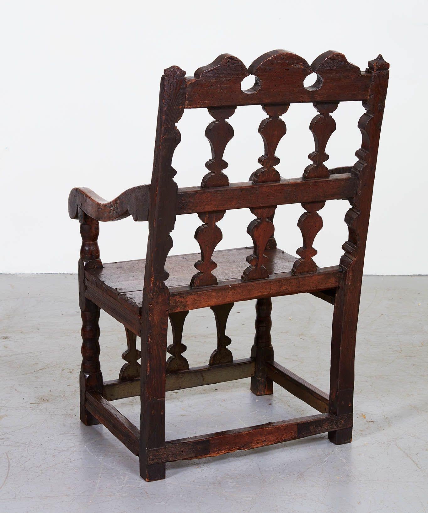 17th Century 17th c. Abbot's Chair For Sale