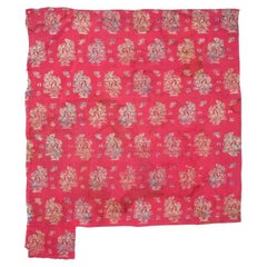 17Th C Antique Persian Safavid Hand Woven Red Textile