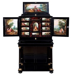17th Century Antwerp Cabinet with Painted Panels Attributed to H. Van Balen