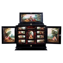 17th Century Antwerp Cabinet with Painted Panels Attributed to H. Van Balen