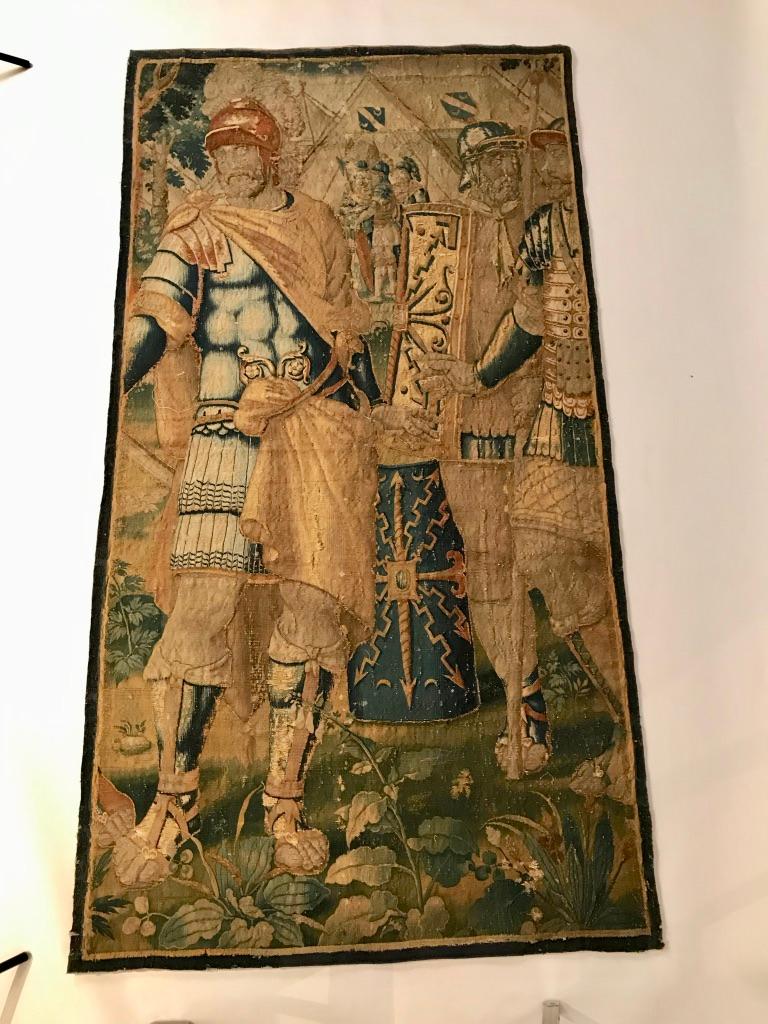 17th Century Brussels Tapestry of Roman Soldiers with Shields and Armor 8