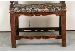 Late 17th Century Carved Walnut and Embossed Leather Armchair