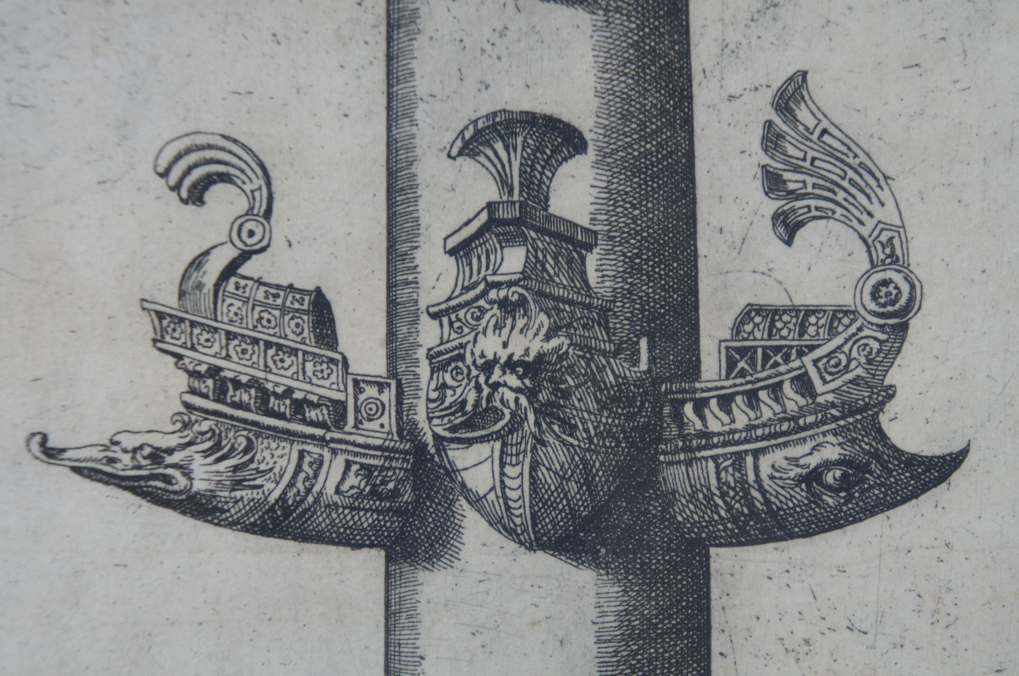 17th C. Column of Dilius & Obelisque Fountain Engraving Antonio Lafreri Speculum For Sale 5