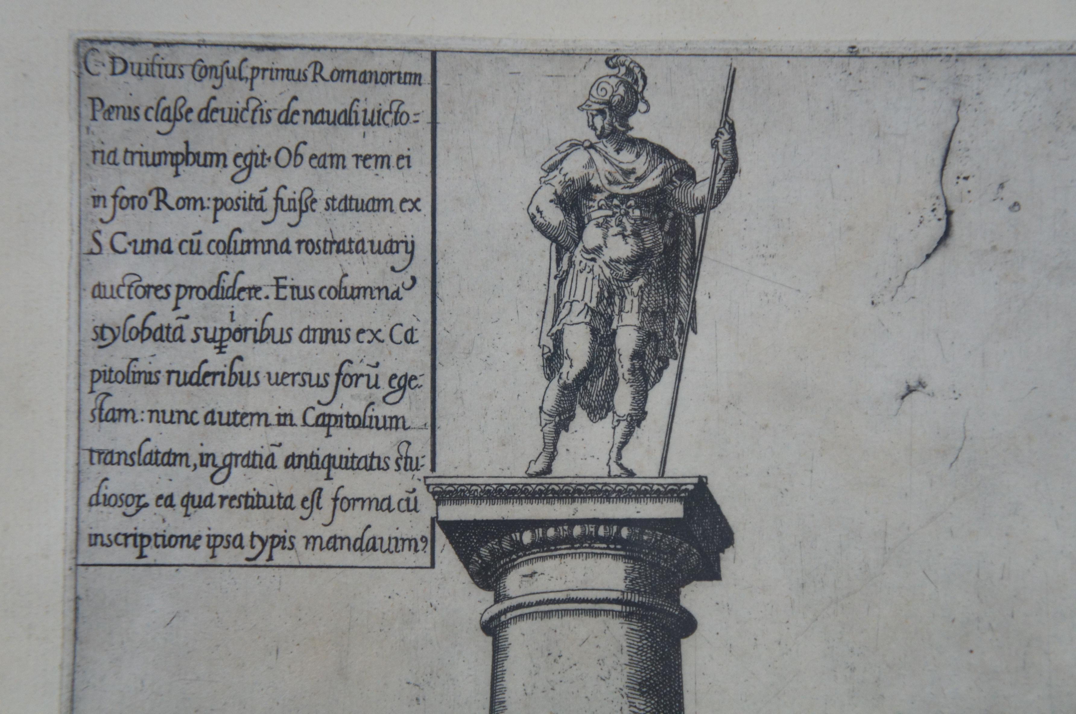 17th C. Column of Dilius & Obelisque Fountain Engraving Antonio Lafreri Speculum For Sale 2