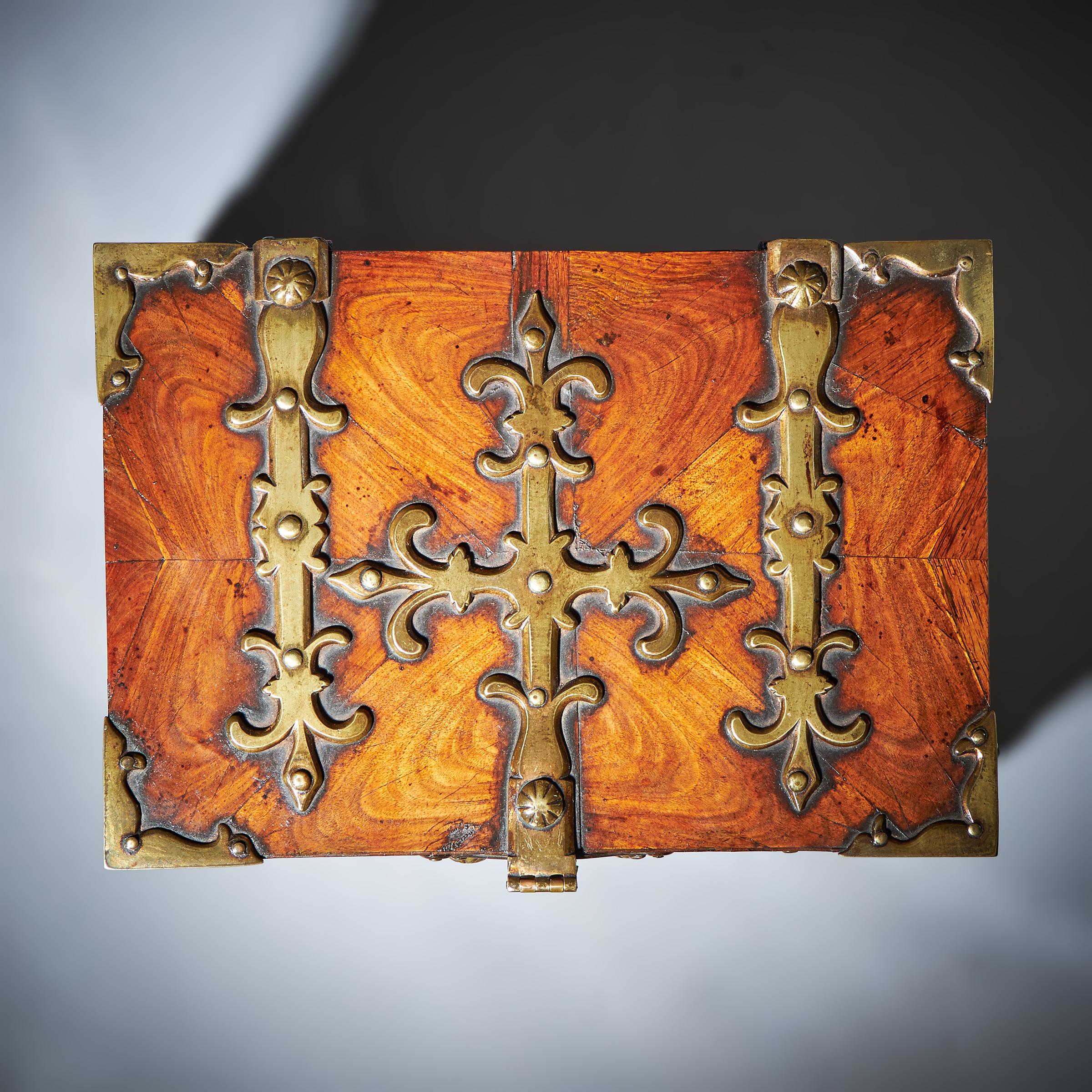 17th C. Diminutive William and Mary Kingwood Strongbox or Coffre Fort, C. 1690 4