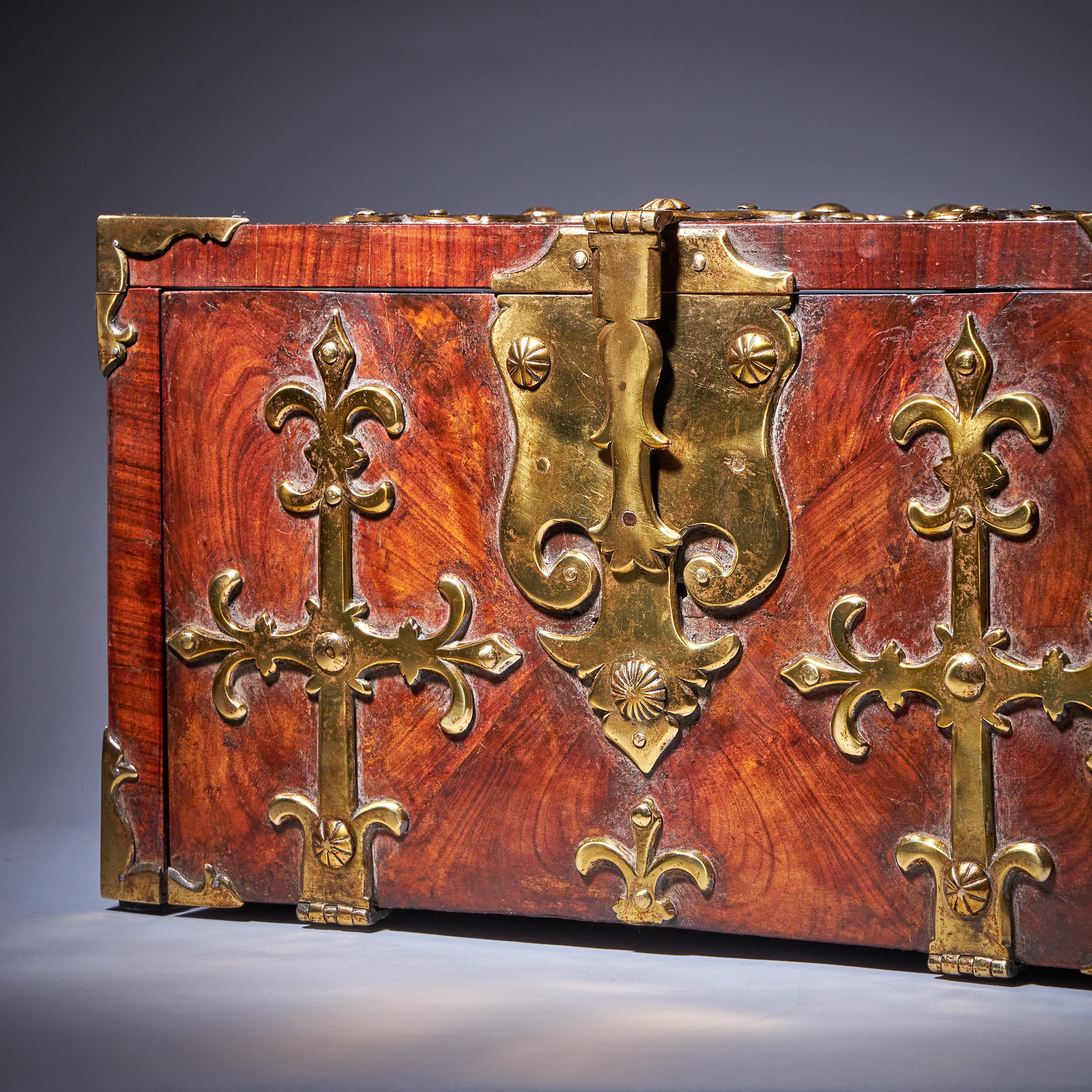 17th C. Diminutive William and Mary Kingwood Strongbox or Coffre Fort, C. 1690 2