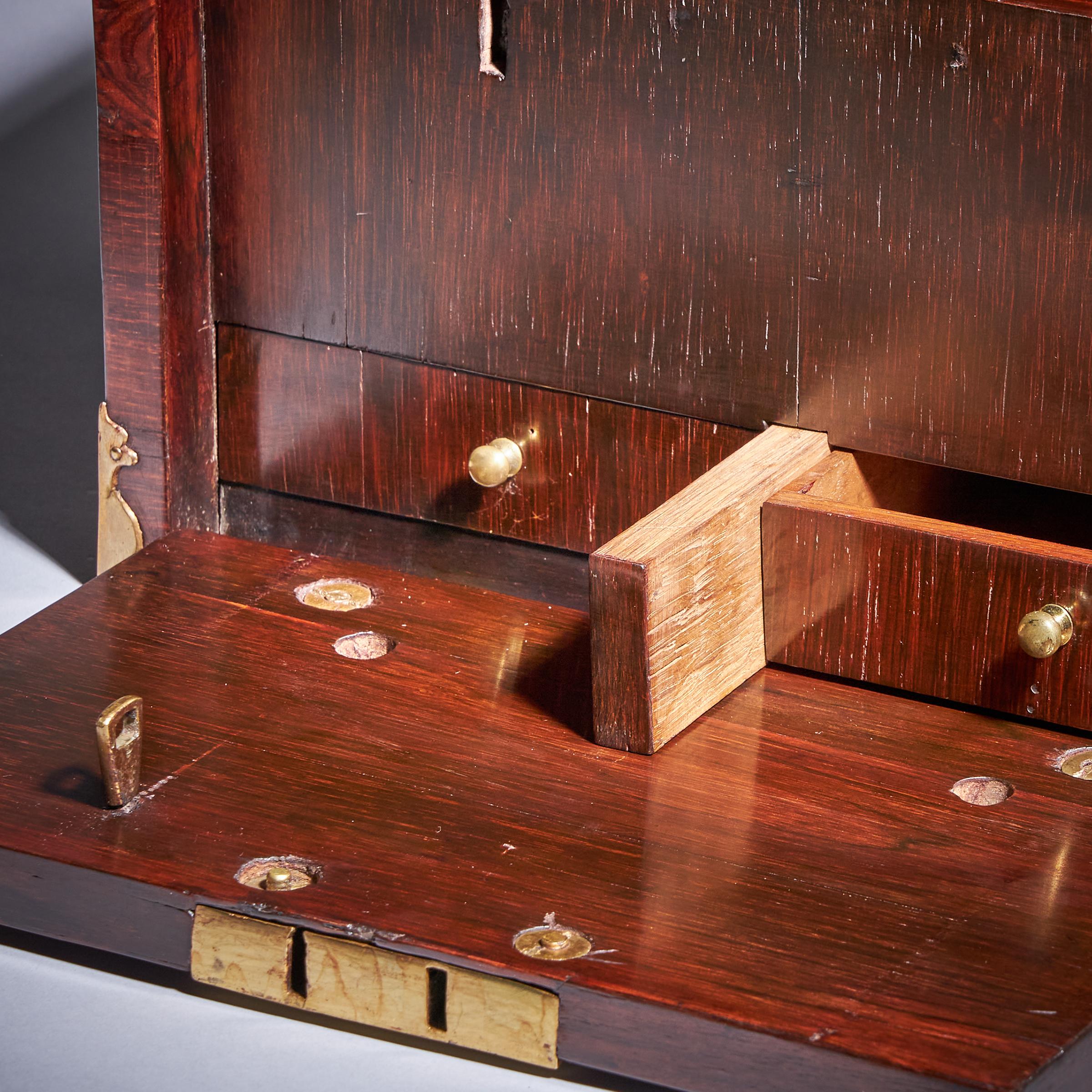 17th C. Diminutive William and Mary Kingwood Strongbox or Coffre Fort, C. 1690. 3