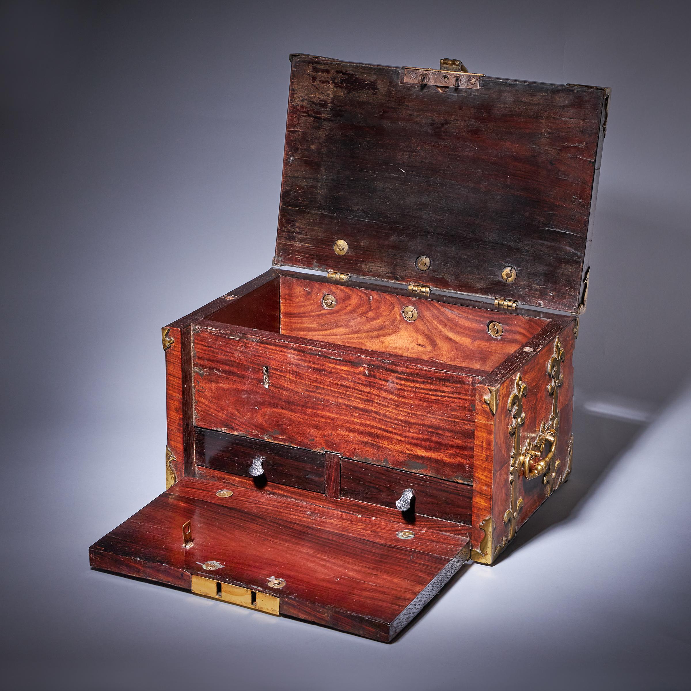 17th C. Diminutive William and Mary Kingwood Strongbox or Coffre Fort, C. 1690 3