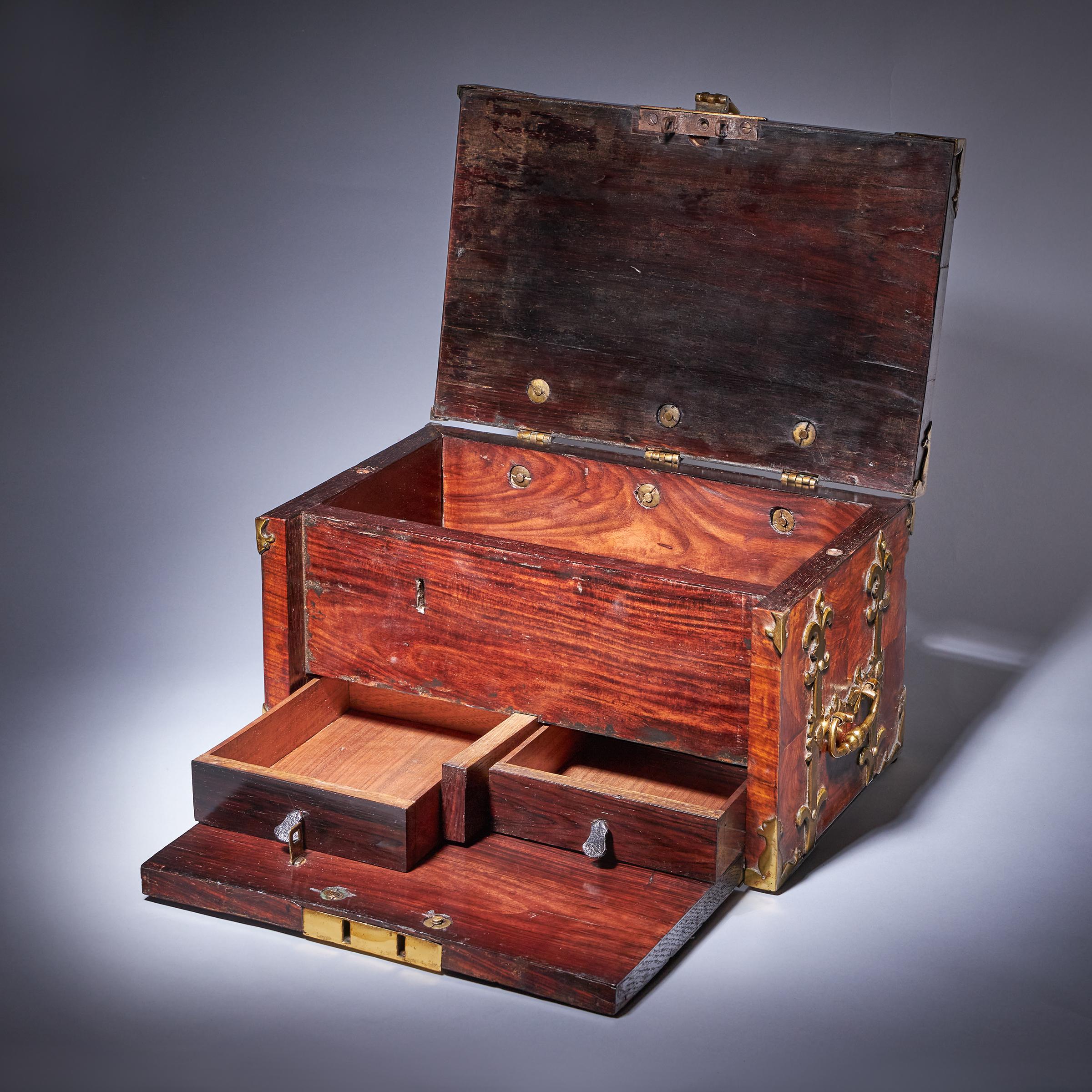 17th C. Diminutive William and Mary Kingwood Strongbox or Coffre Fort, C. 1690 4
