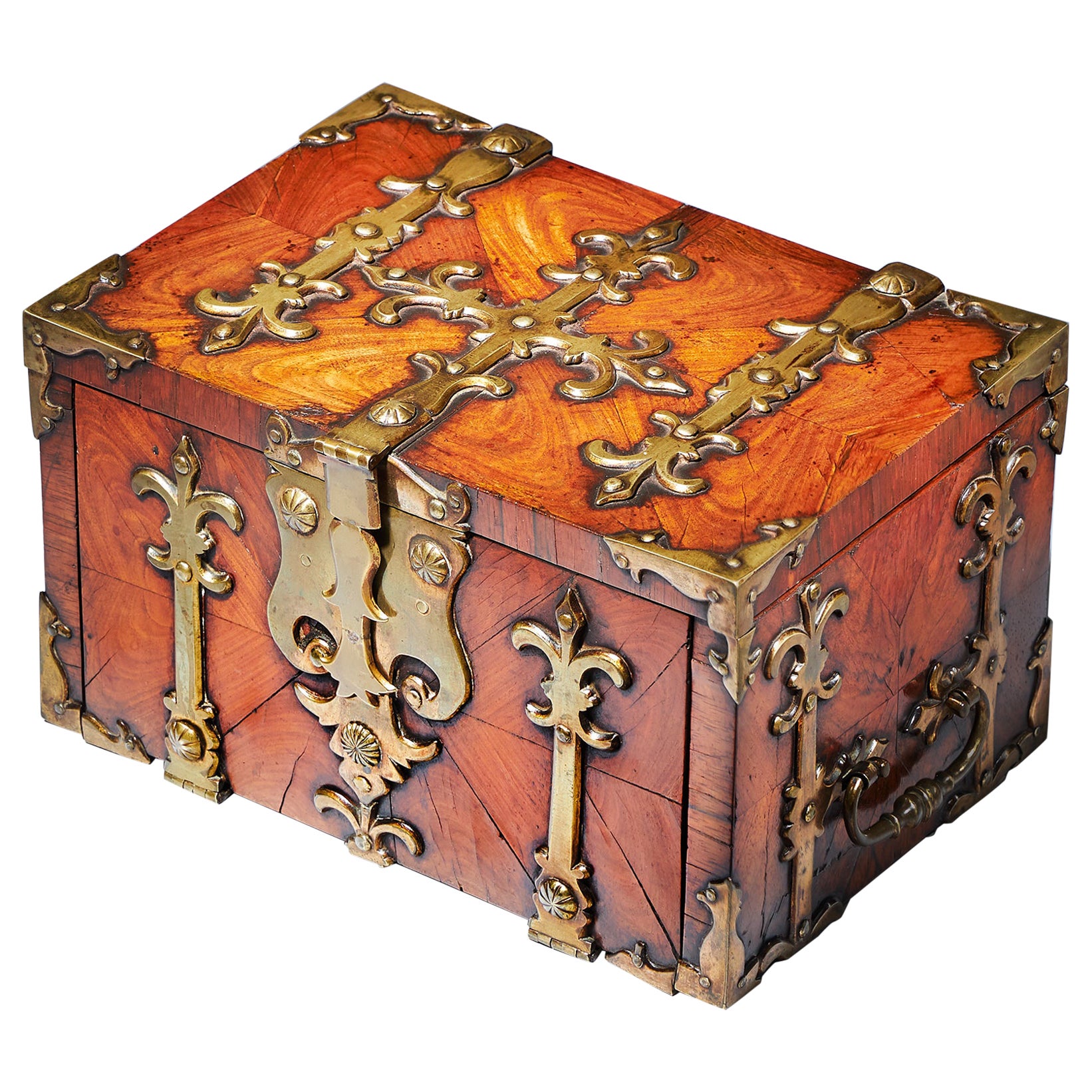 17th C. Diminutive William and Mary Kingwood Strongbox or Coffre Fort, C. 1690