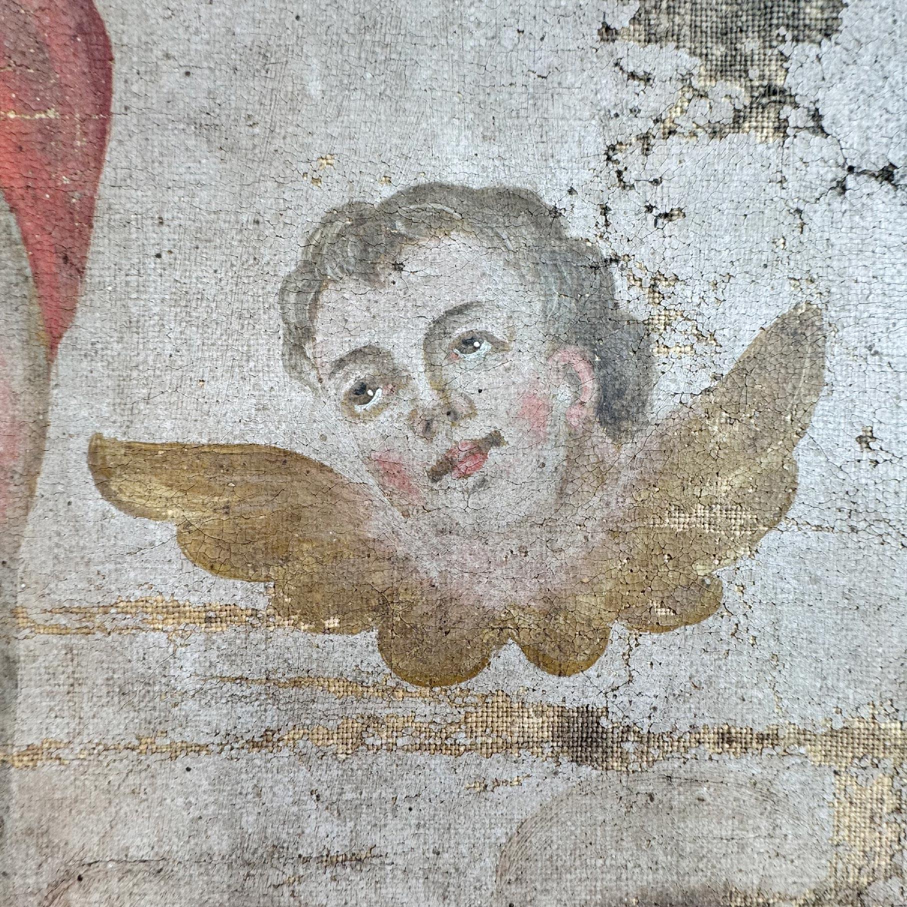 Hängendes kirchliches Wandgemälde in Öl auf Leinwand des heiligen Leonard of Noblac, 17. Jahrhunderts im Angebot 5