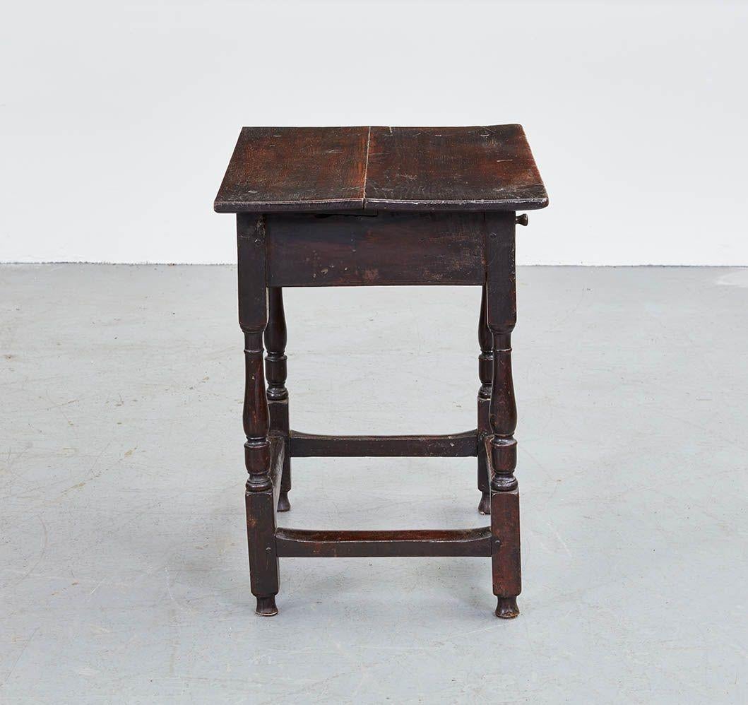 17th c. English Bog Oak Side Table For Sale 1