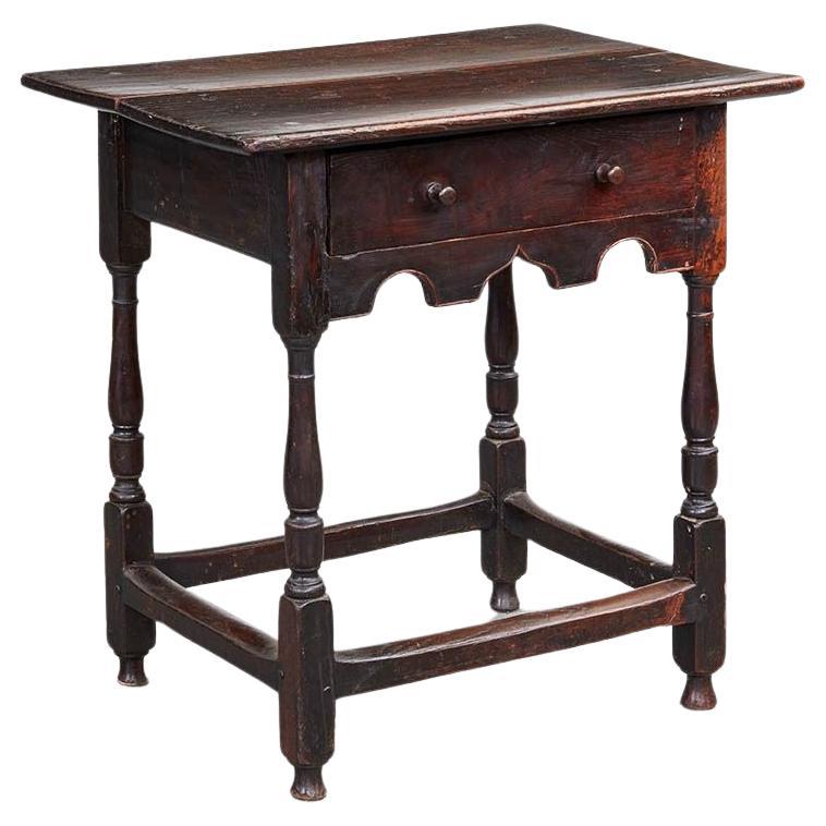 17th c. English Bog Oak Side Table For Sale