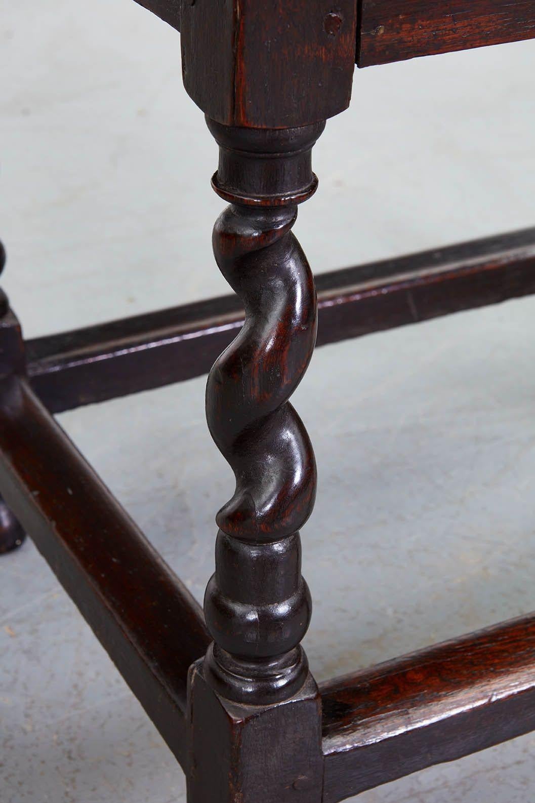 17th Century 17th c. English Corkscrew Leg Table For Sale