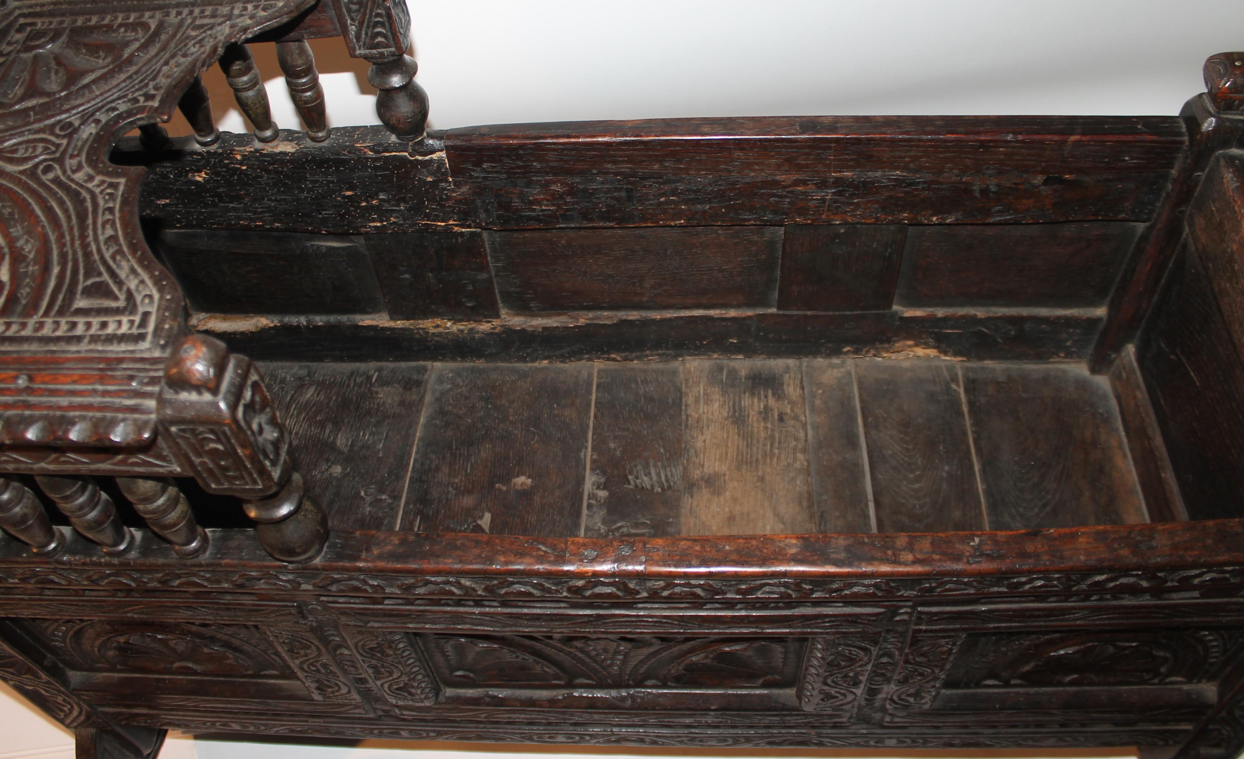 17th C European Hodded Infant Cradle Dated 1658 For Sale 1