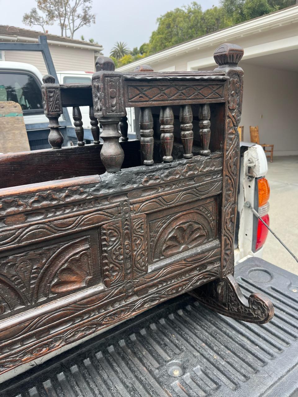 17th C European Hodded Infant Cradle Dated 1658 5