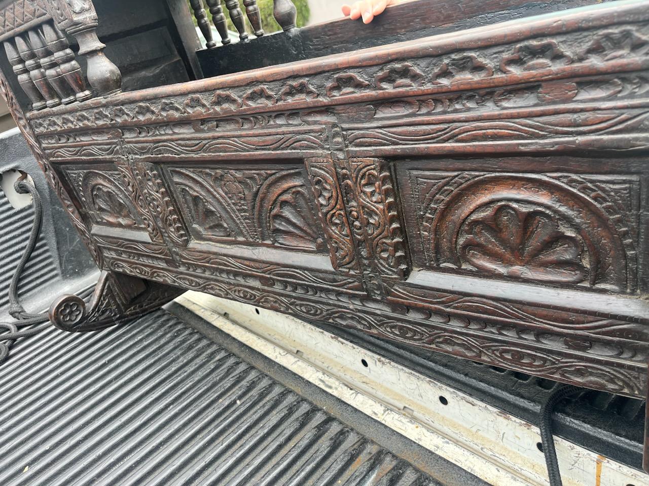 17th C European Hodded Infant Cradle Dated 1658 8