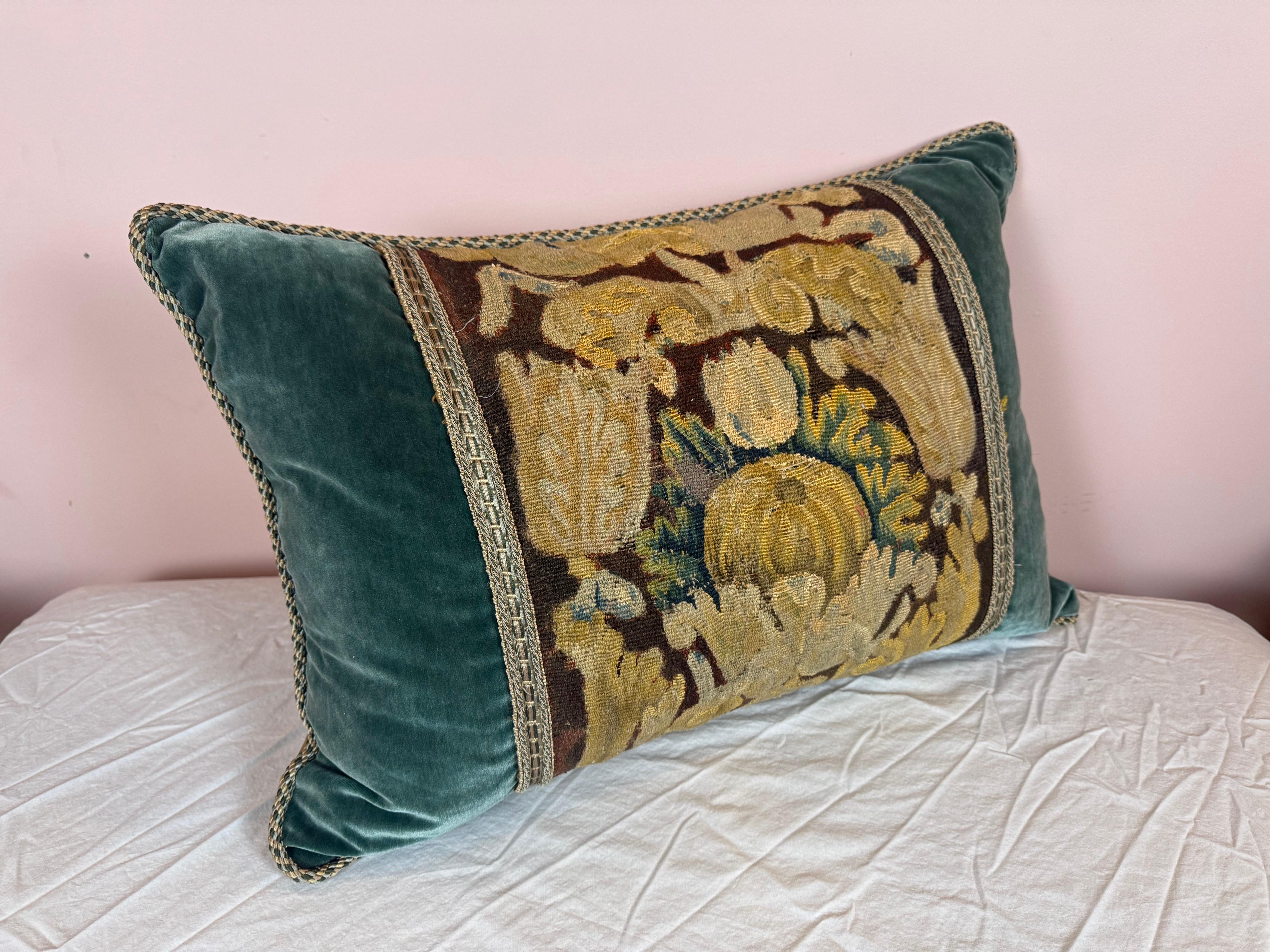 Baroque 17th C. Flemish Tapestry Pillow