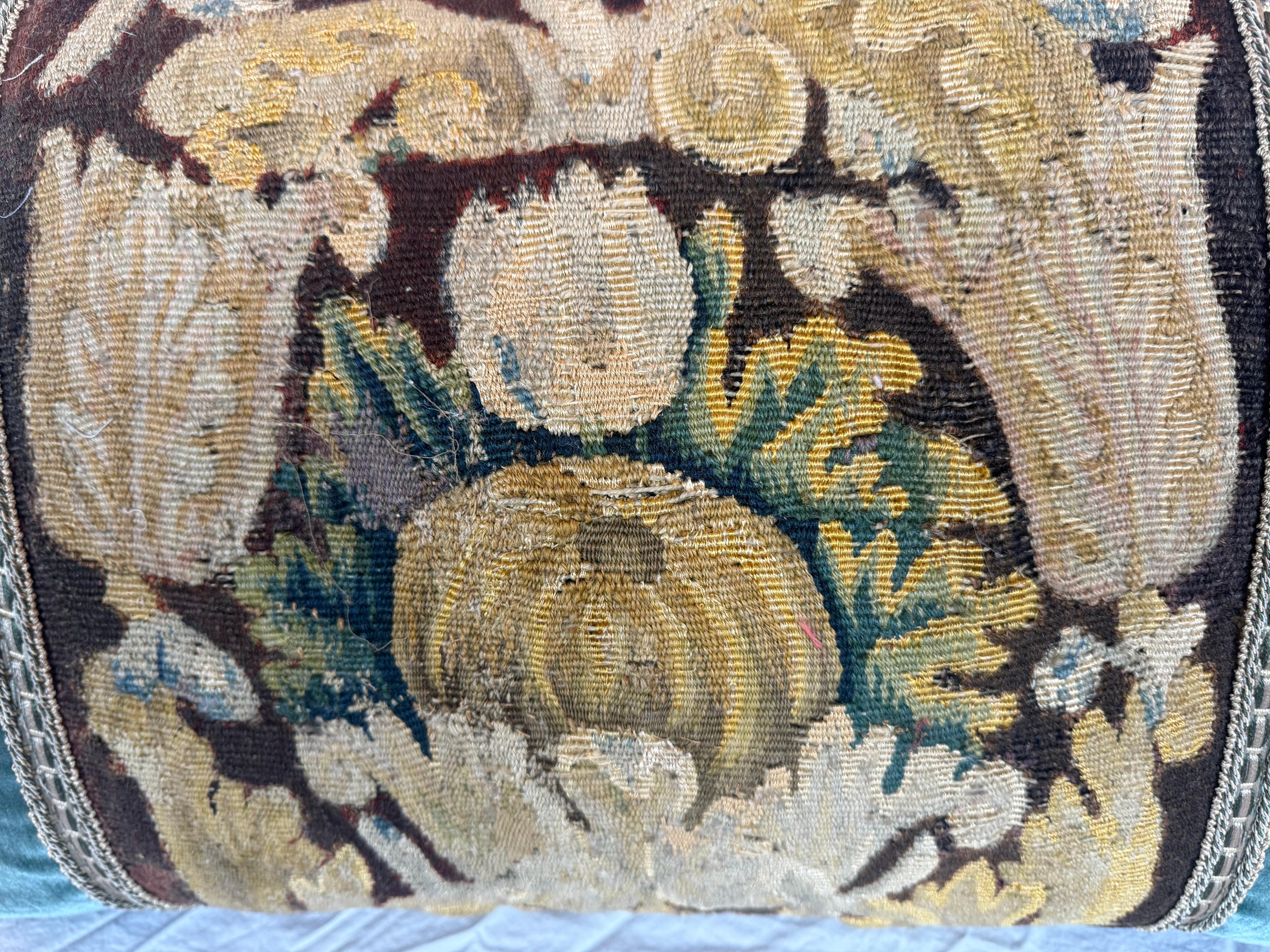 Belgian 17th C. Flemish Tapestry Pillow