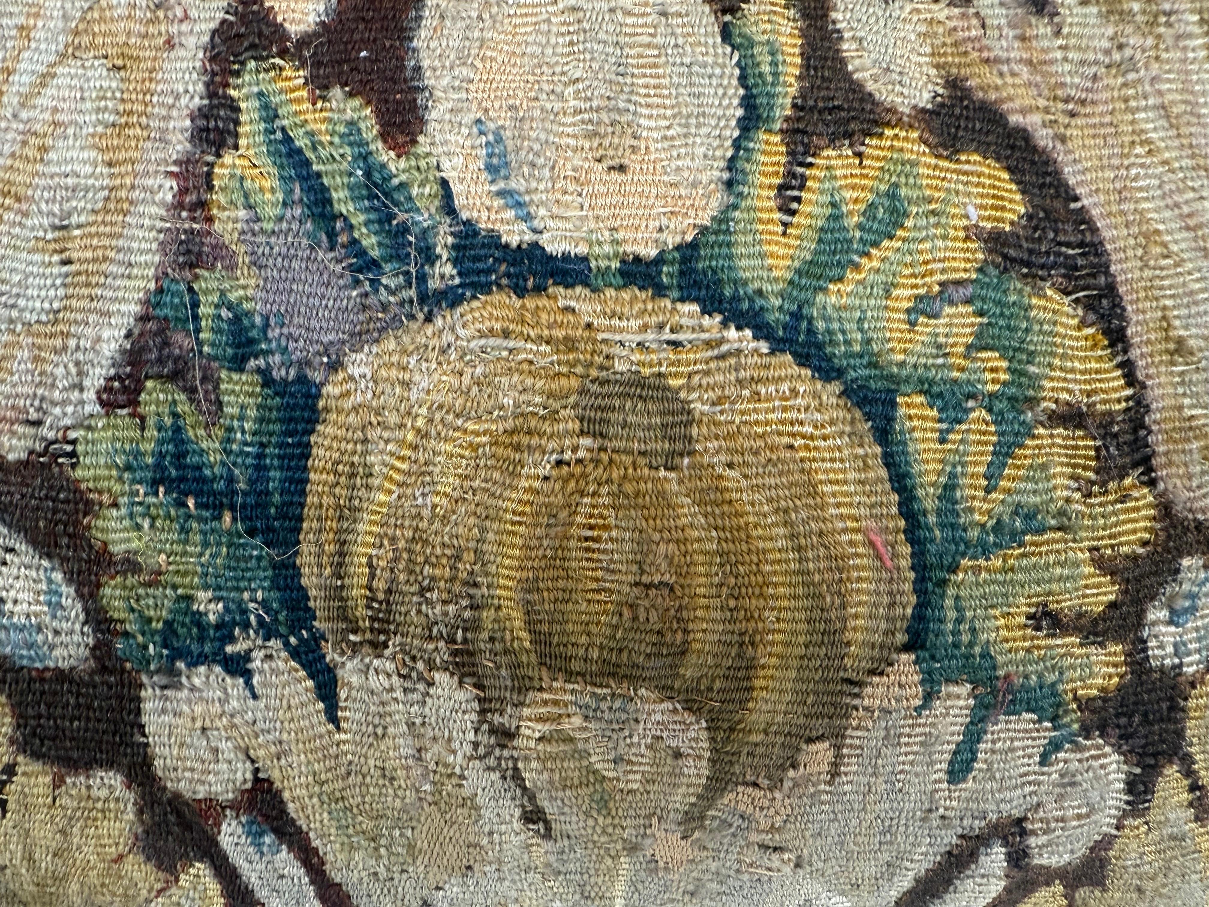 Contemporary 17th C. Flemish Tapestry Pillow