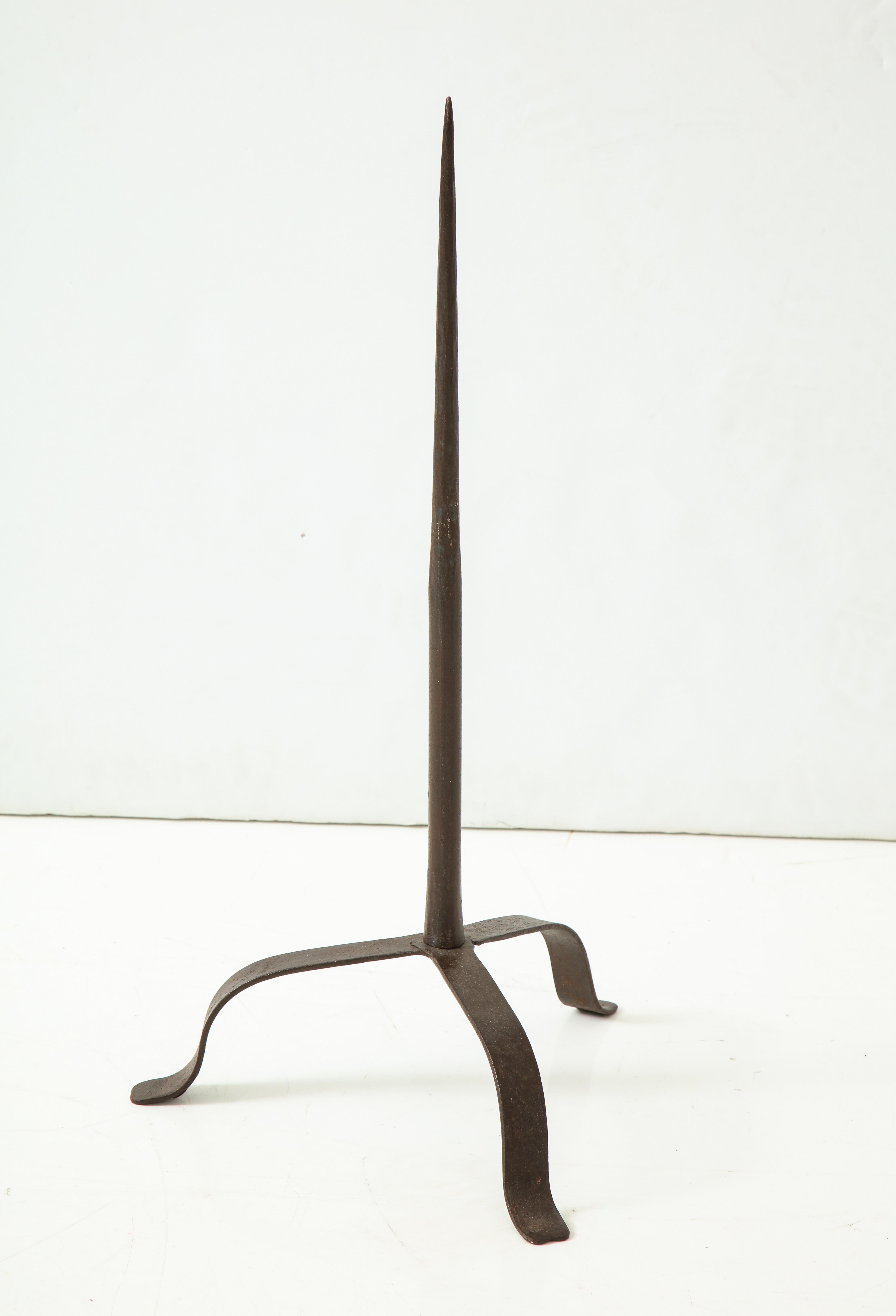 17th Century Forged Iron Pricket Candlestick 4
