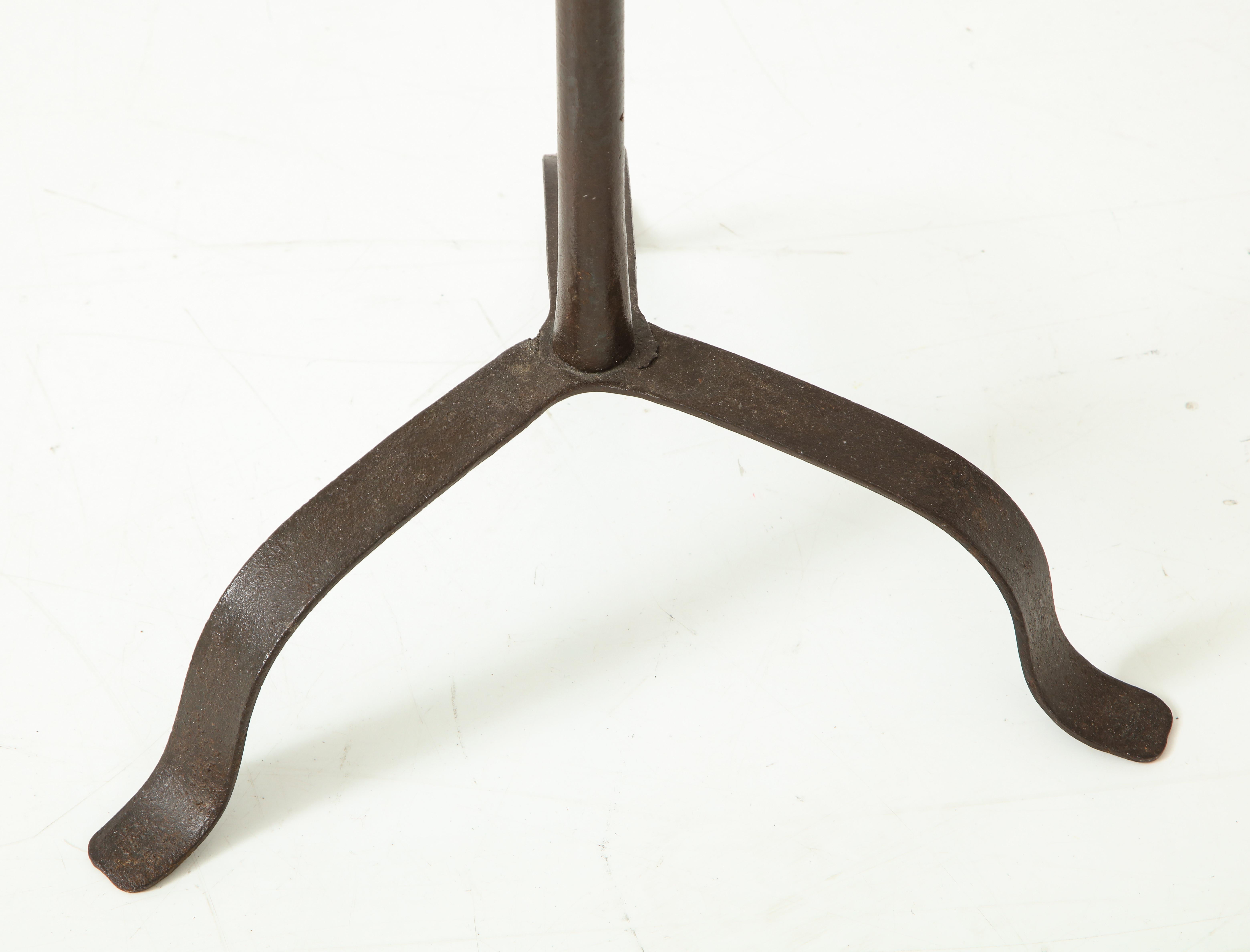 17th Century Forged Iron Pricket Candlestick In Good Condition In Brooklyn, NY