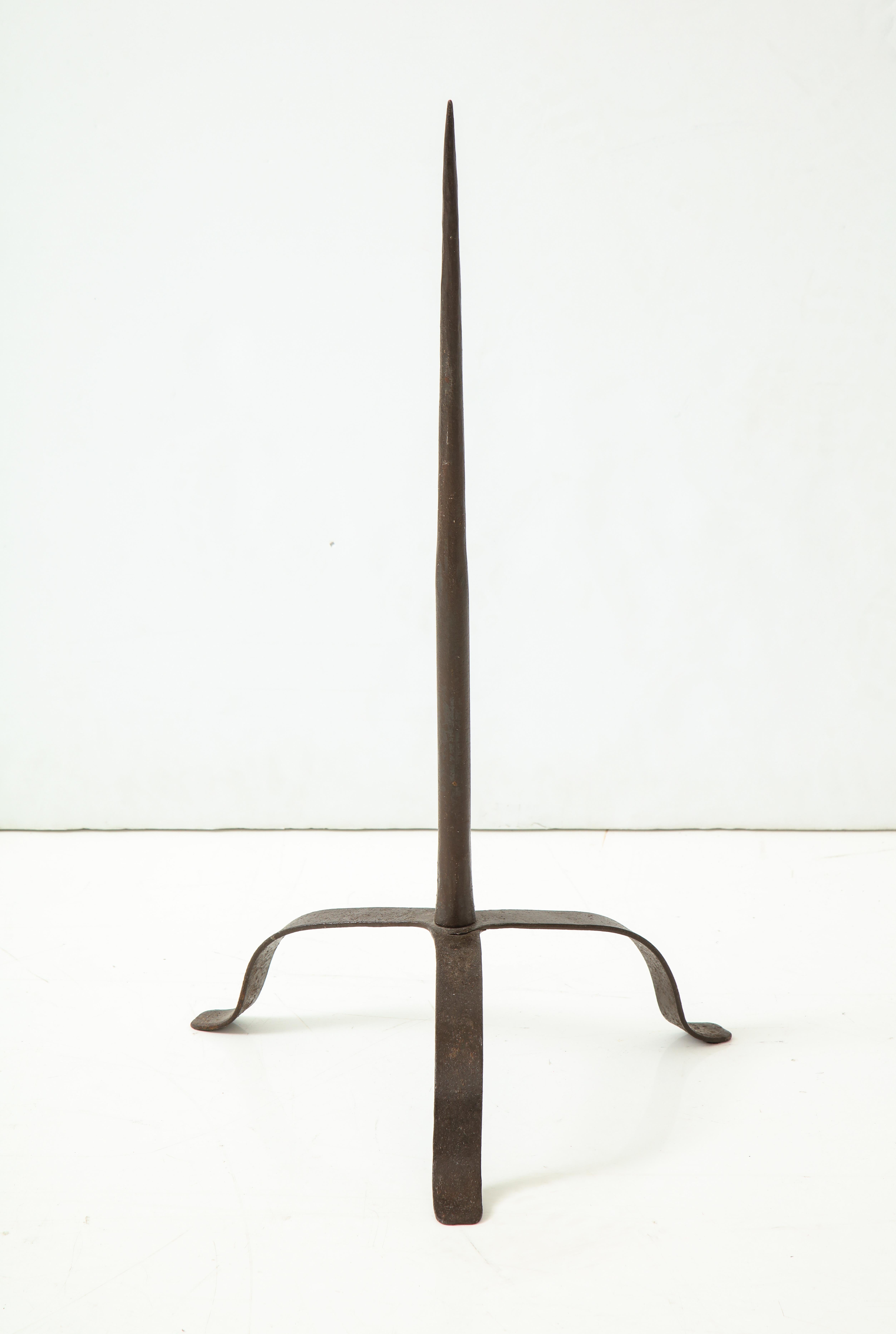 18th Century and Earlier 17th Century Forged Iron Pricket Candlestick