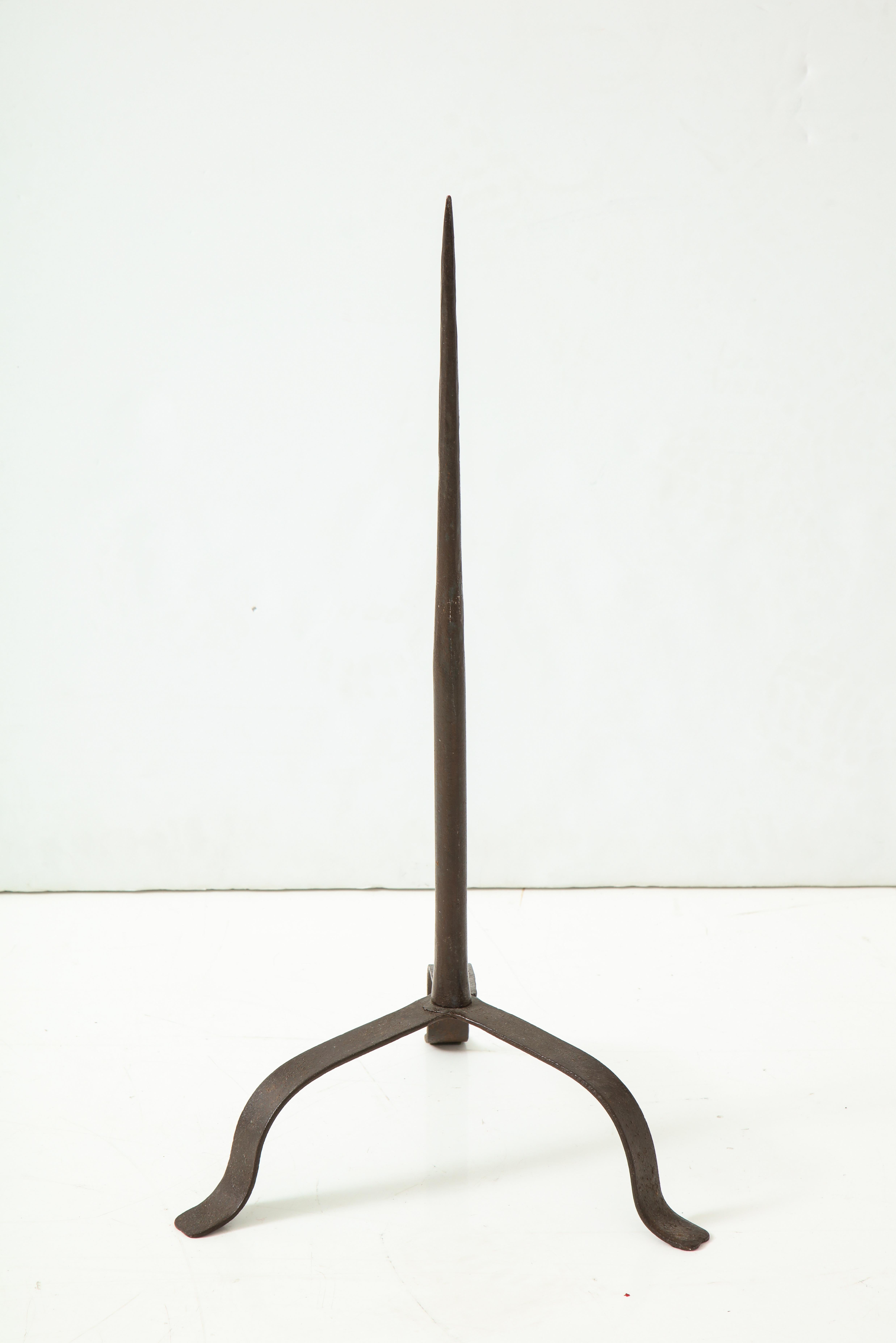 17th Century Forged Iron Pricket Candlestick 2