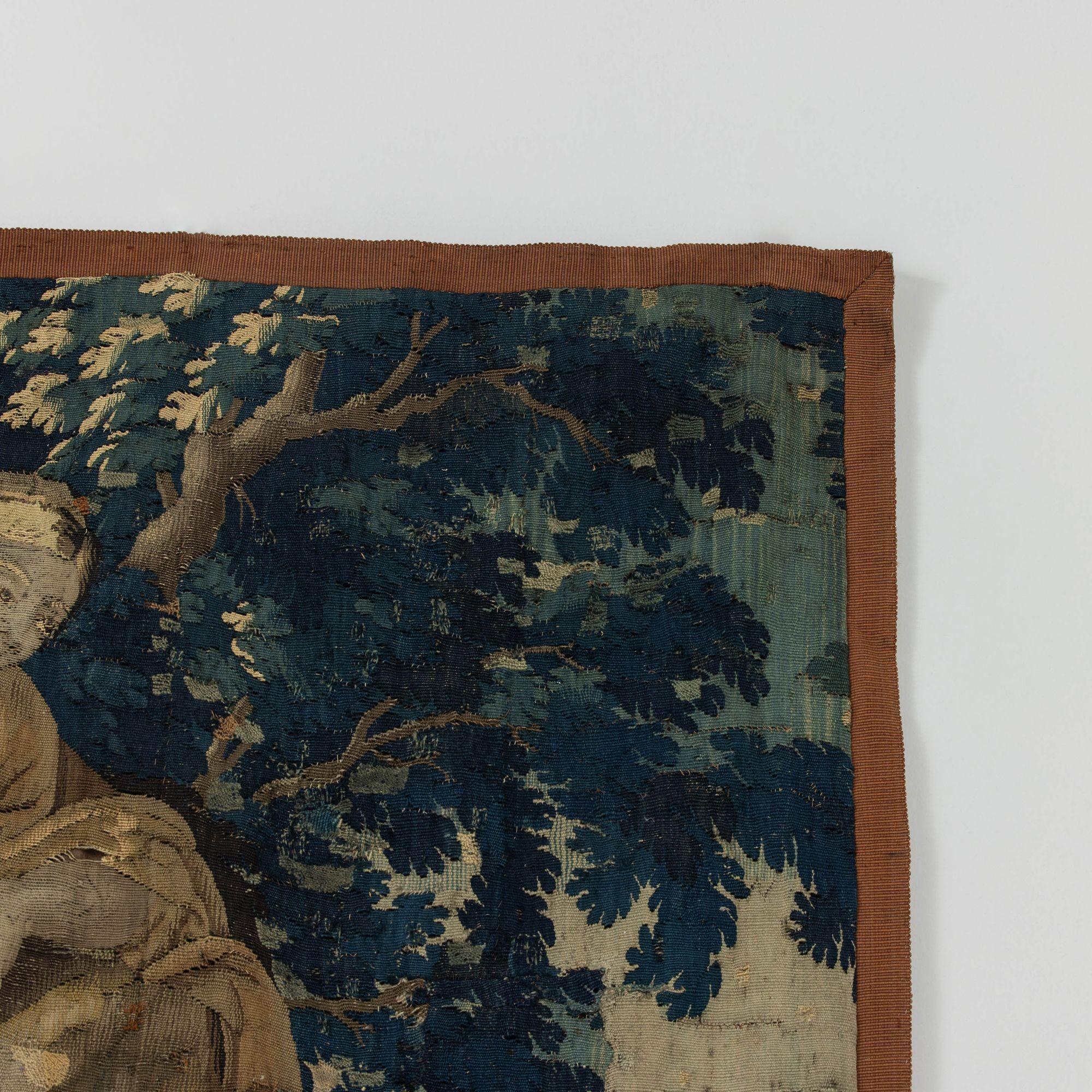 17th c. French Aubusson Tapestry Fragment For Sale 4