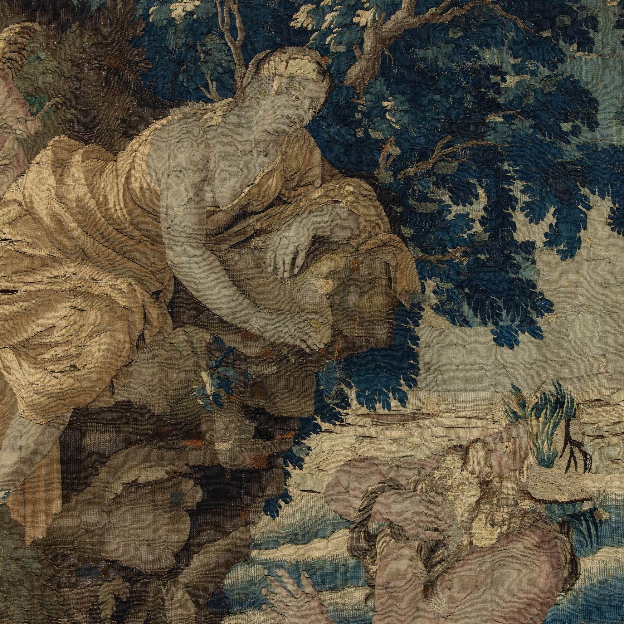 17. Jahrhundert. Französisches Aubusson-Wandteppichfragment im Angebot 6