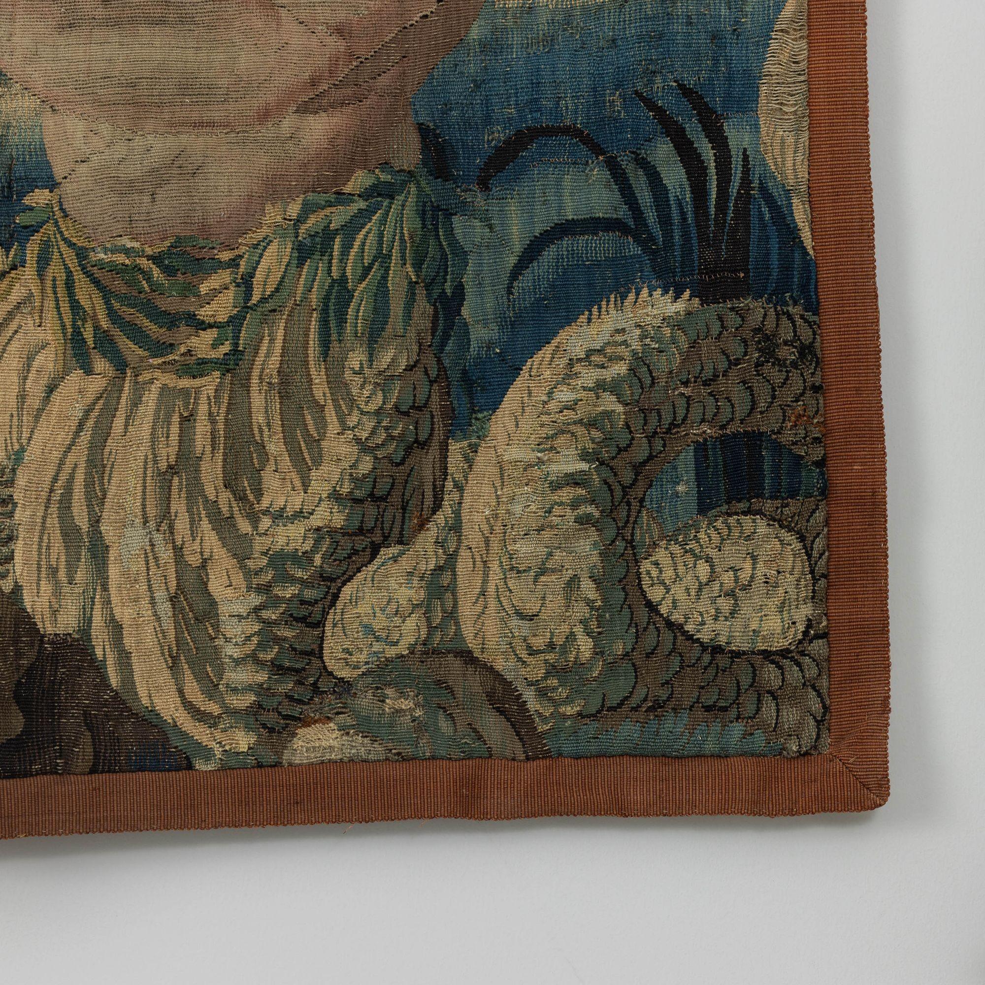 17th c. French Aubusson Tapestry Fragment For Sale 8